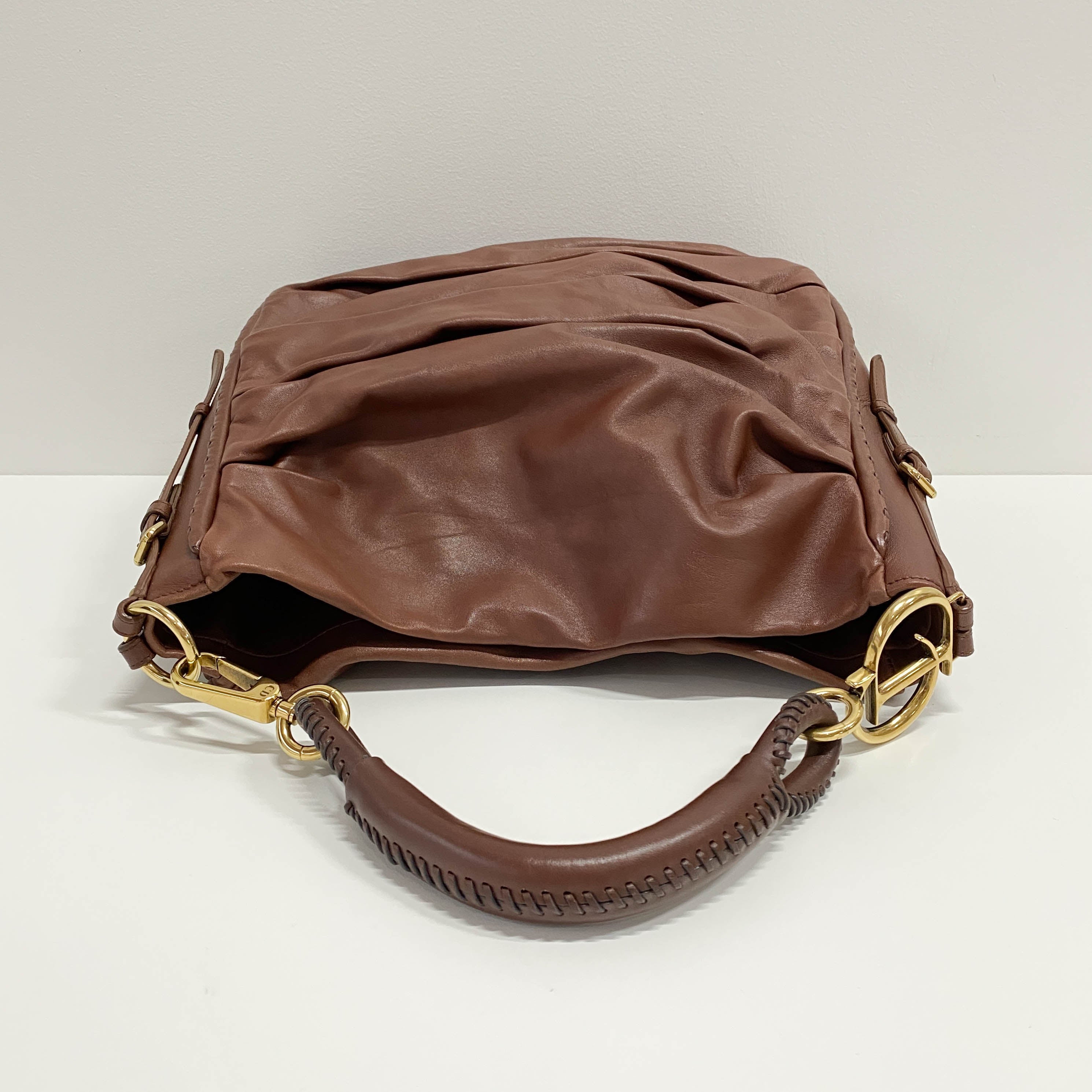Brown Nappa Leather Shoulder Bag