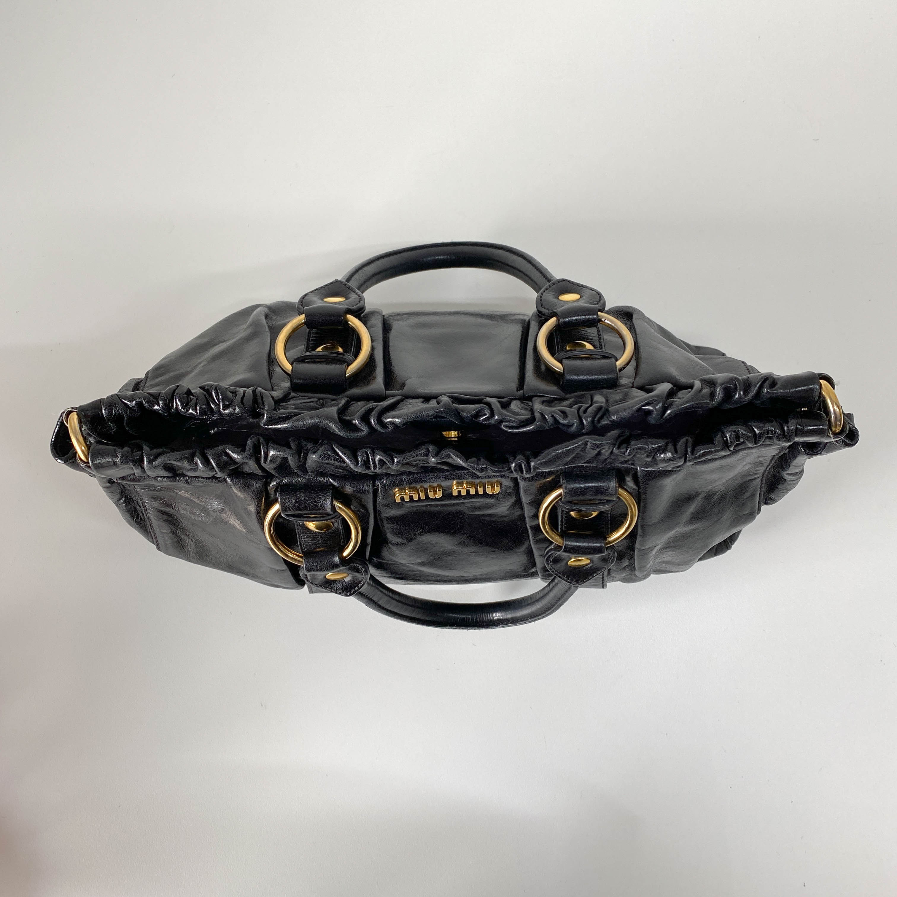 Vitello Black Calfskin Leather Two Way Bag