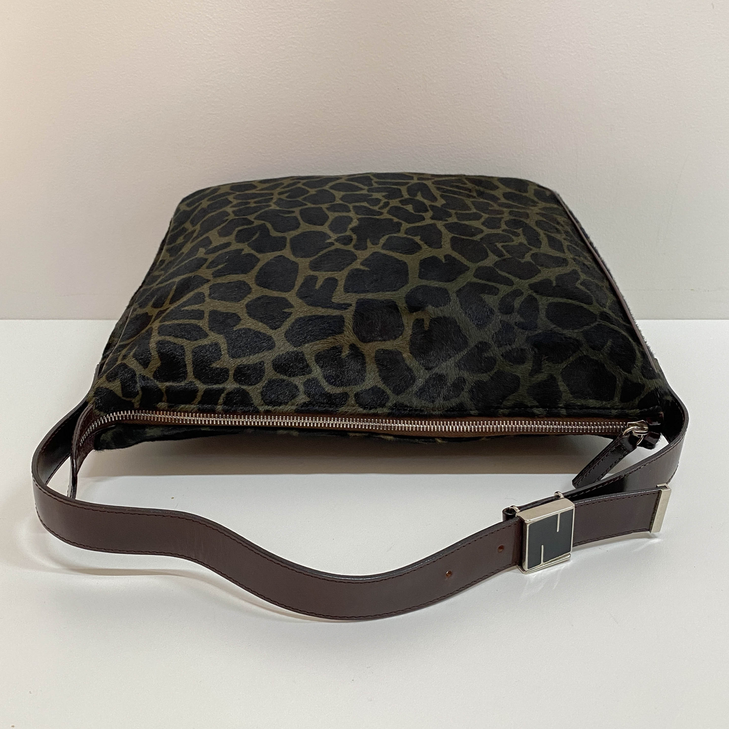 Brown Leopard Print Pony Hair Shoulder Bag