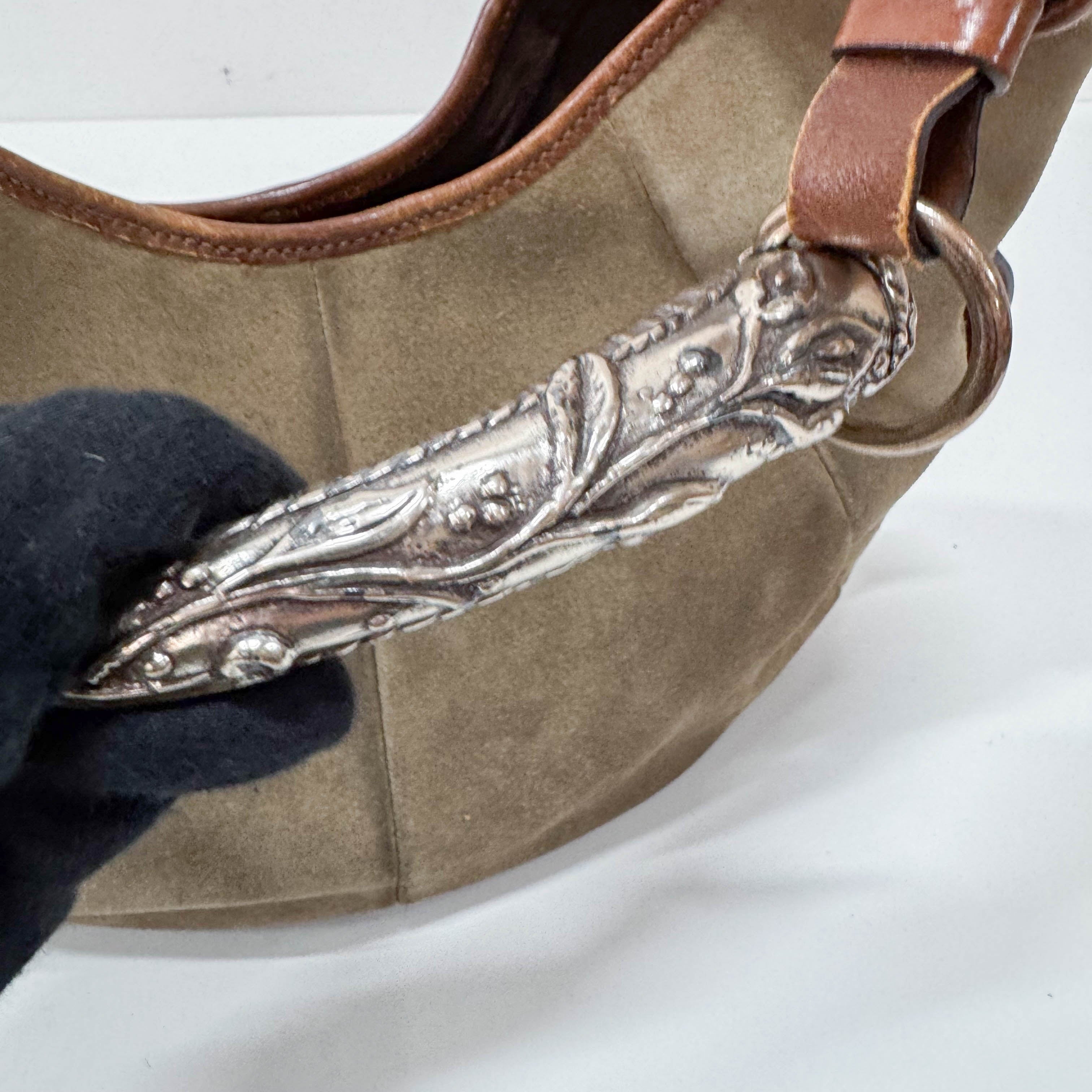 Mombasa Beige Suede Shoulder Bag