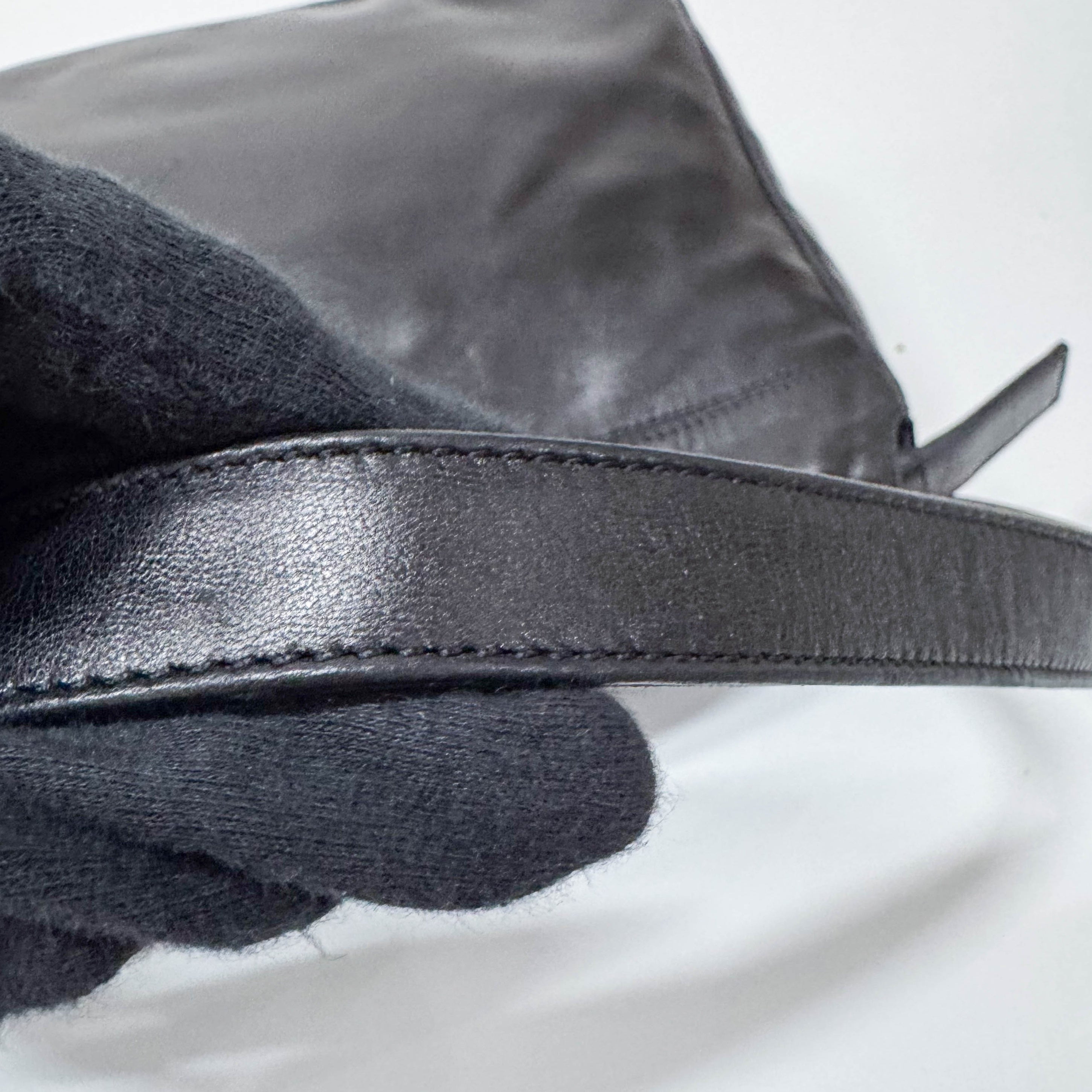 Mamma Baguette Black Leather Shoulder Bag