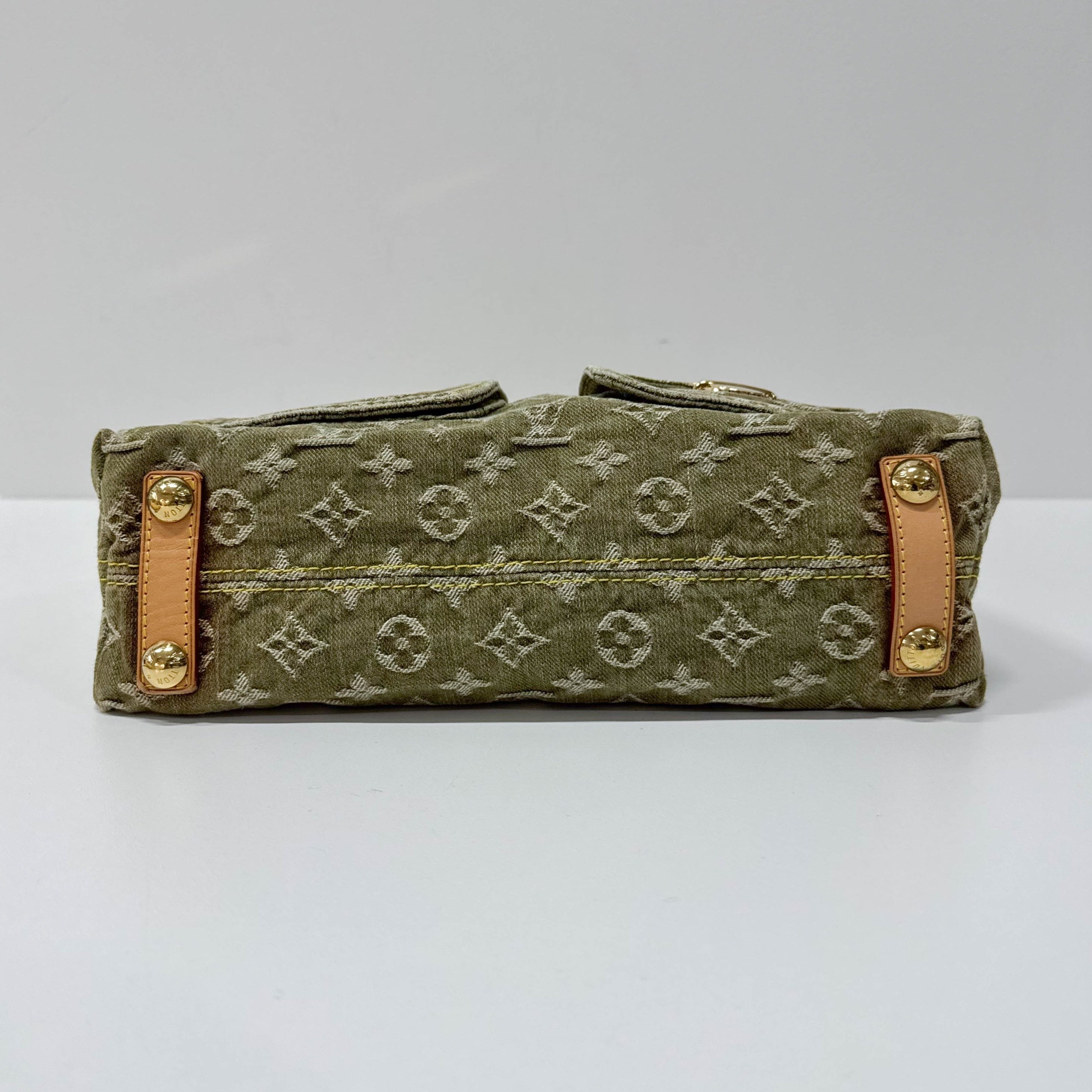 Baggy Monogram PM Khaki Denim Shoulder Bag