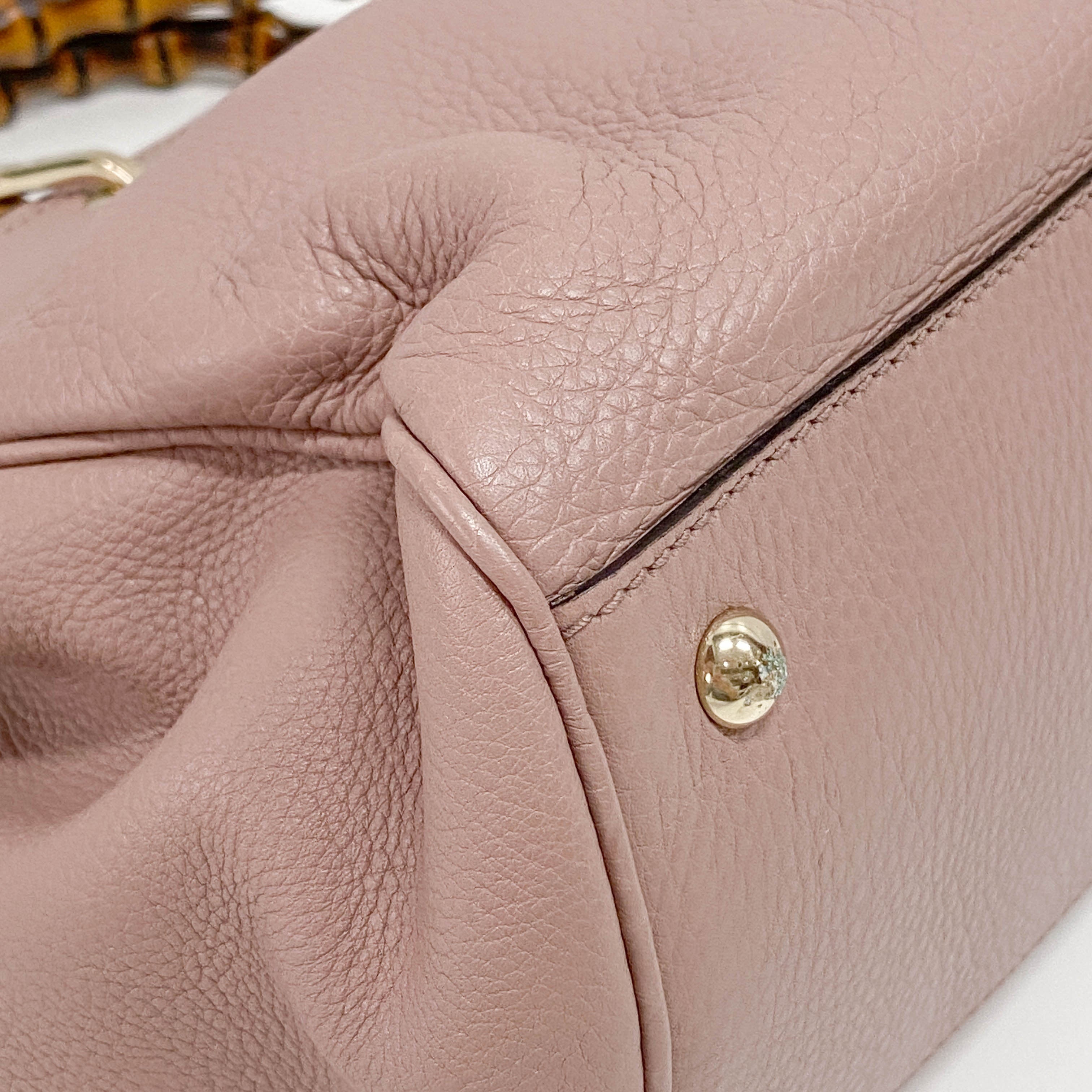 Bamboo Shopper Pink Leather Two Way Bag