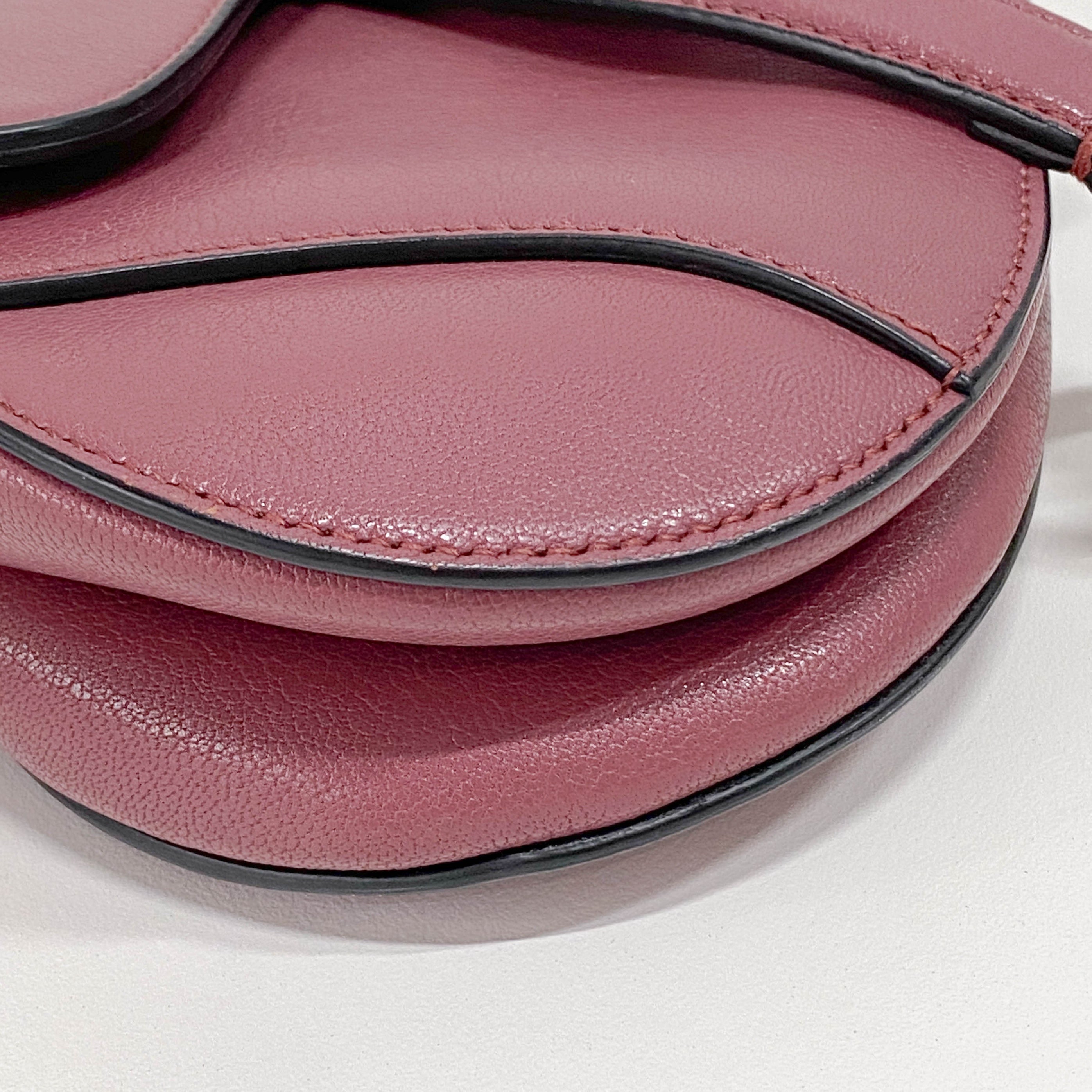 Saddle Purple/Pink Leather Shoulder Bag