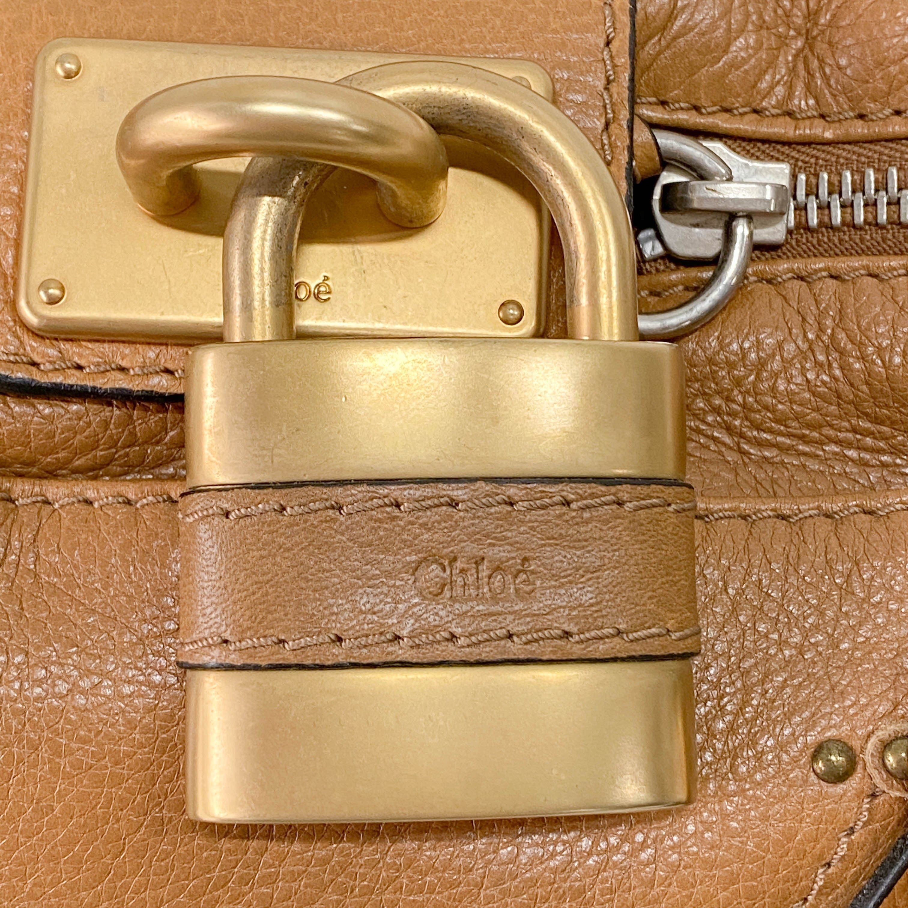 Paddington Brown Calfskin Leather Shoulder Bag