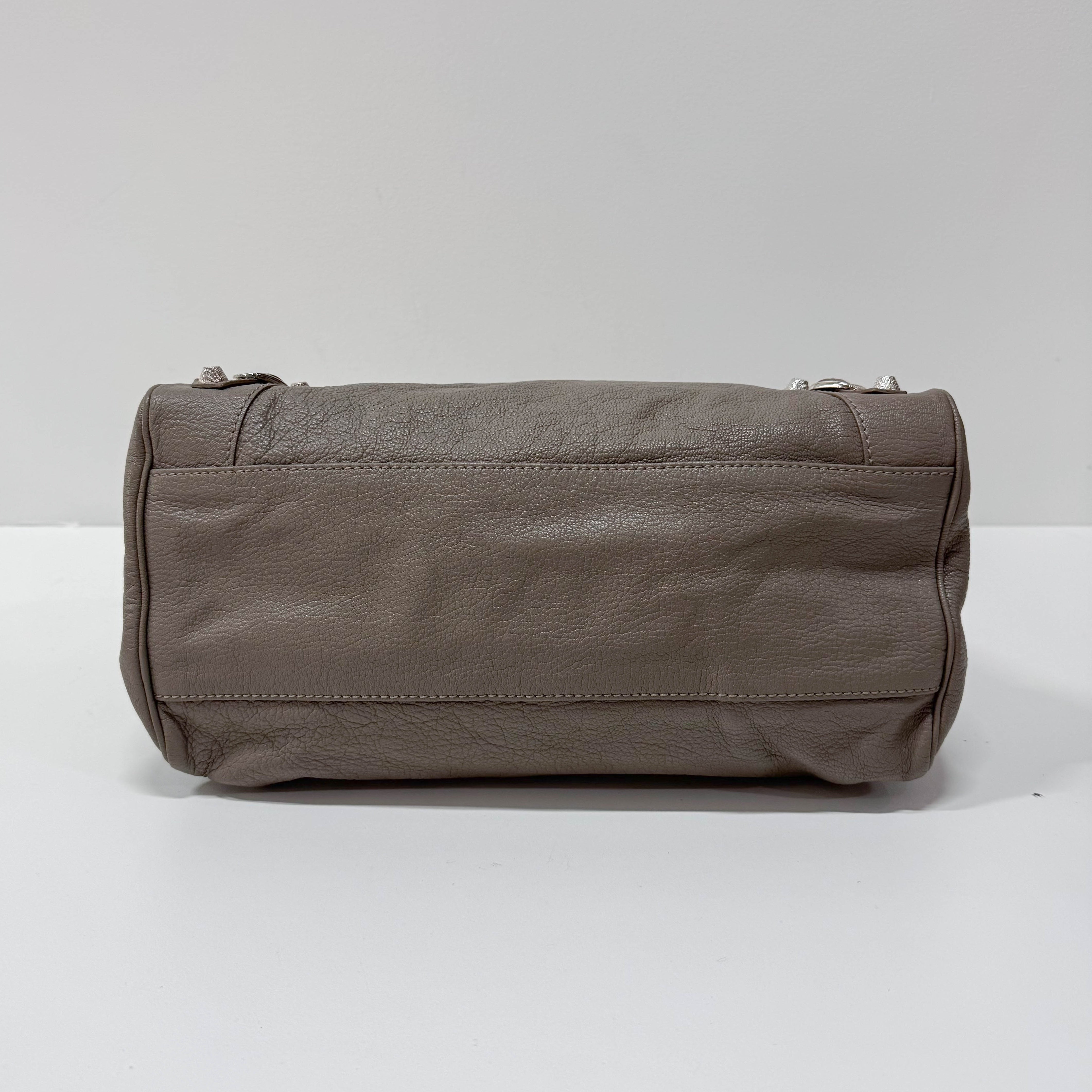 The Velo Grey Calfskin Leather Two Way Bag