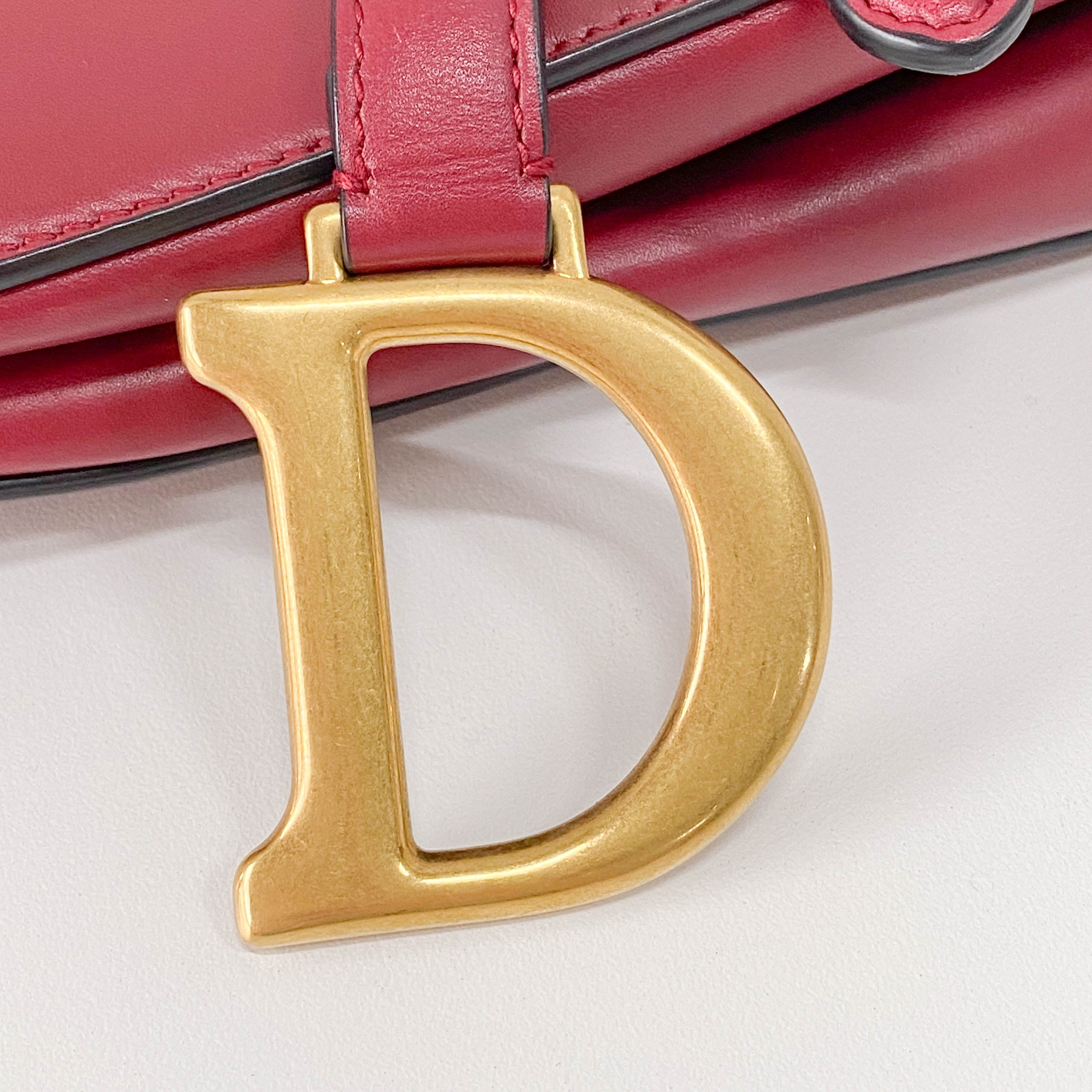 Saddle Red Leather Shoulder Bag