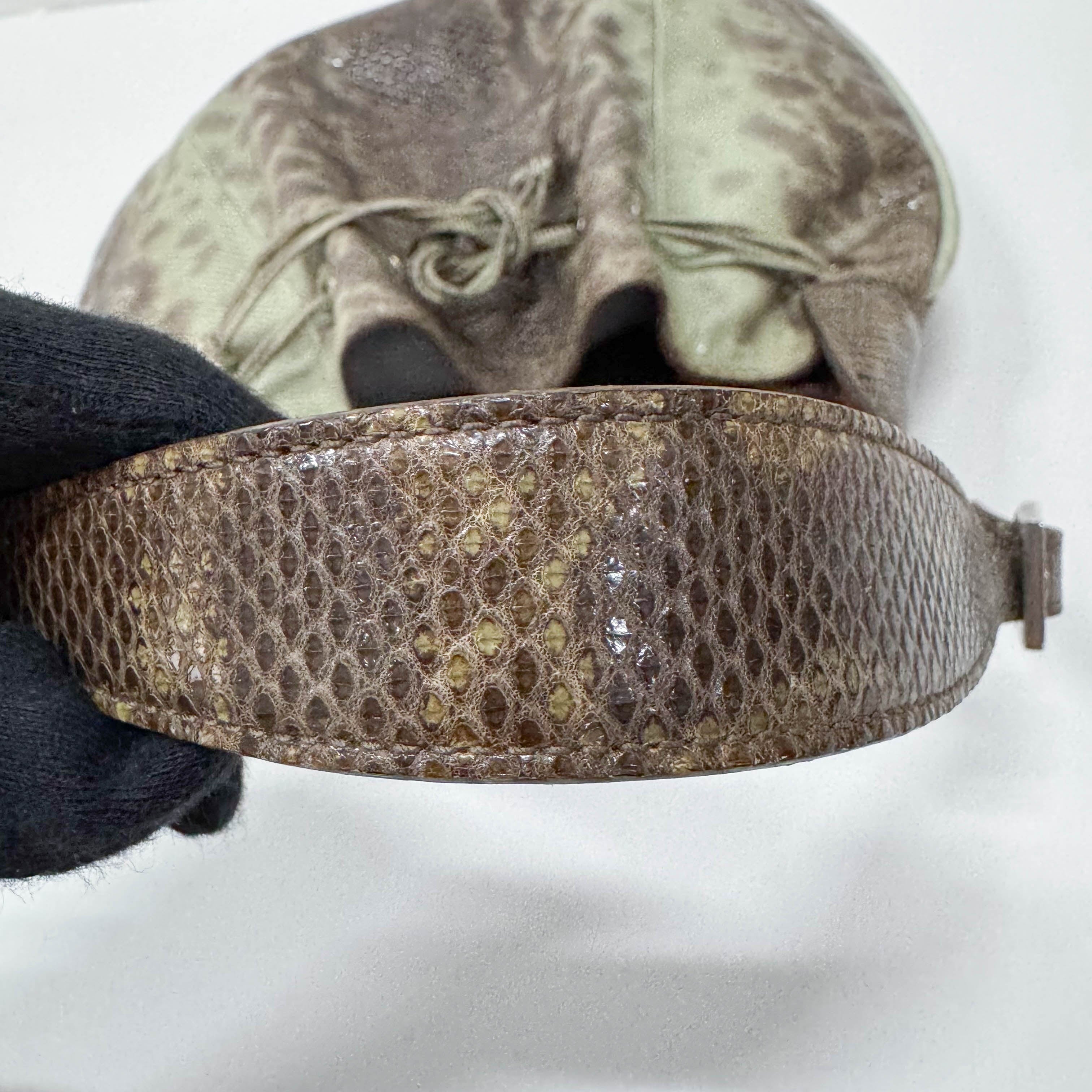 Green Python Leather Hobo Bag