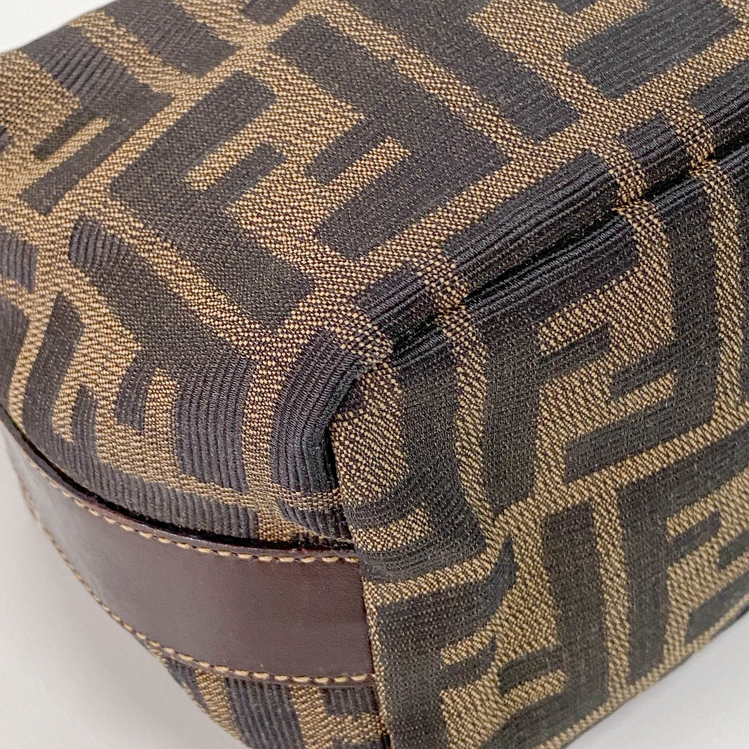 Zucca Brown Canvas Vanity Pouch