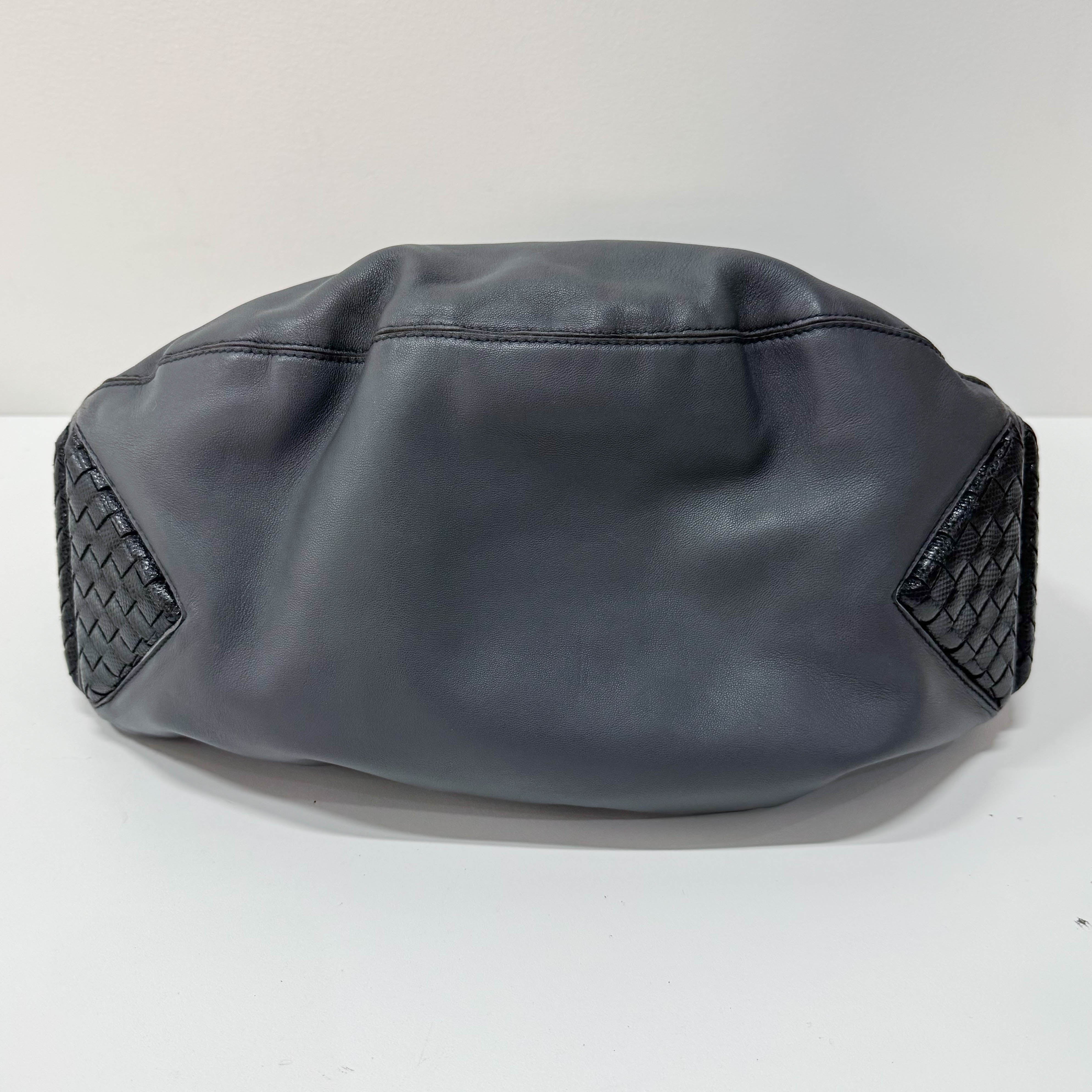 Vintage Grey Leather Two Way Bag