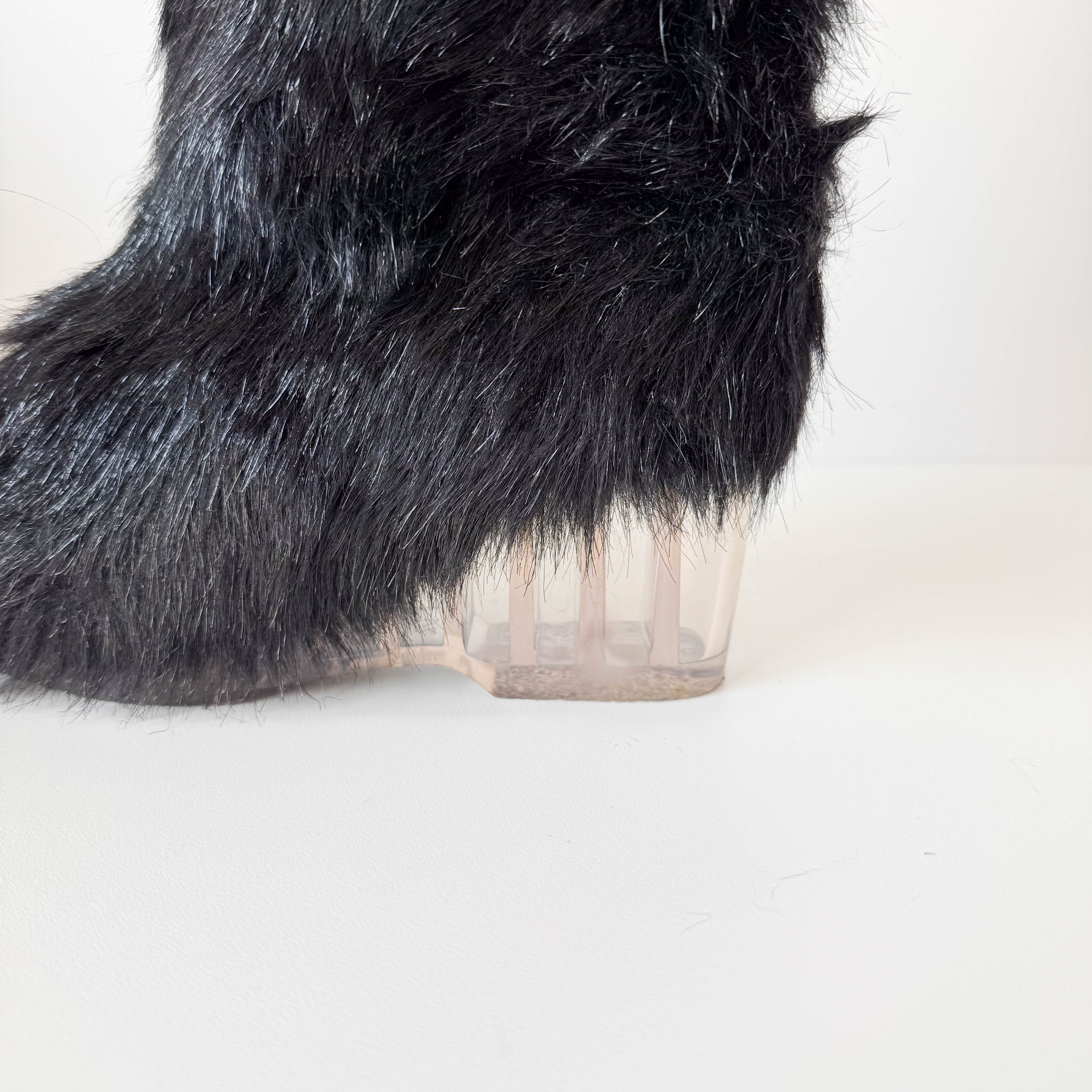 Size 37 1/2 Black Fur Boots