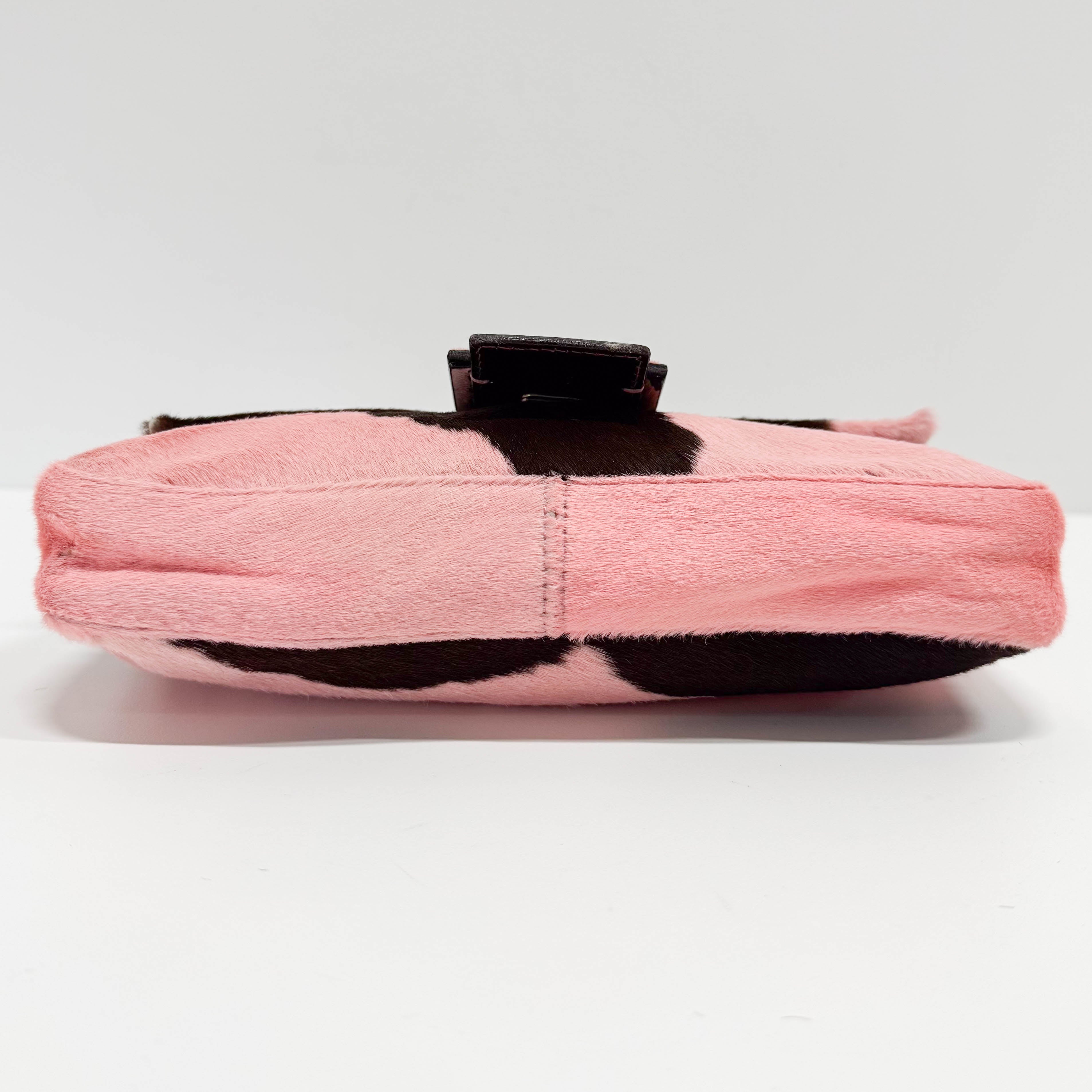 Baguette Pink Pony Hair Shoulder Bag