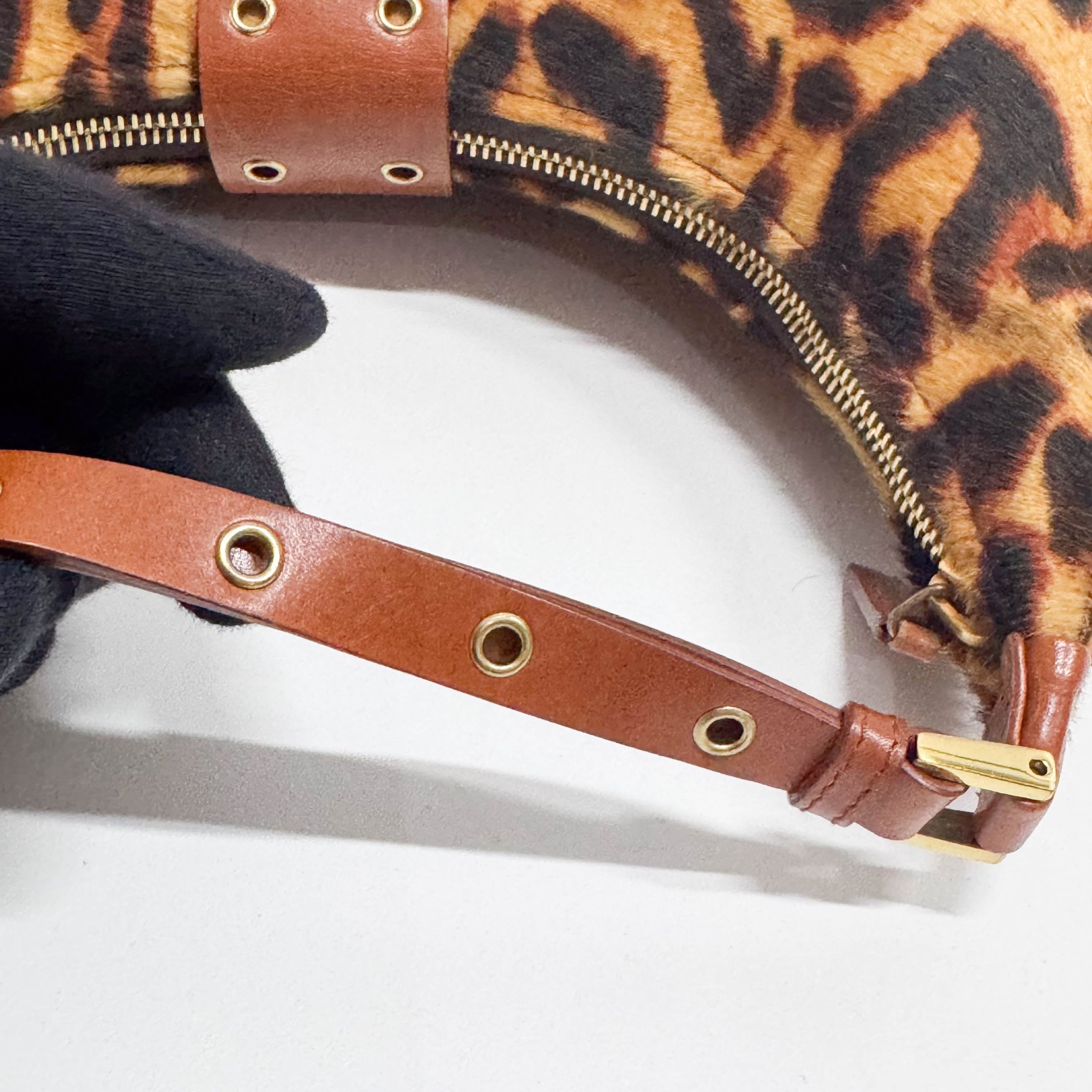 Street Chic Leopard Pony Hair Hobo Shoulder Bag