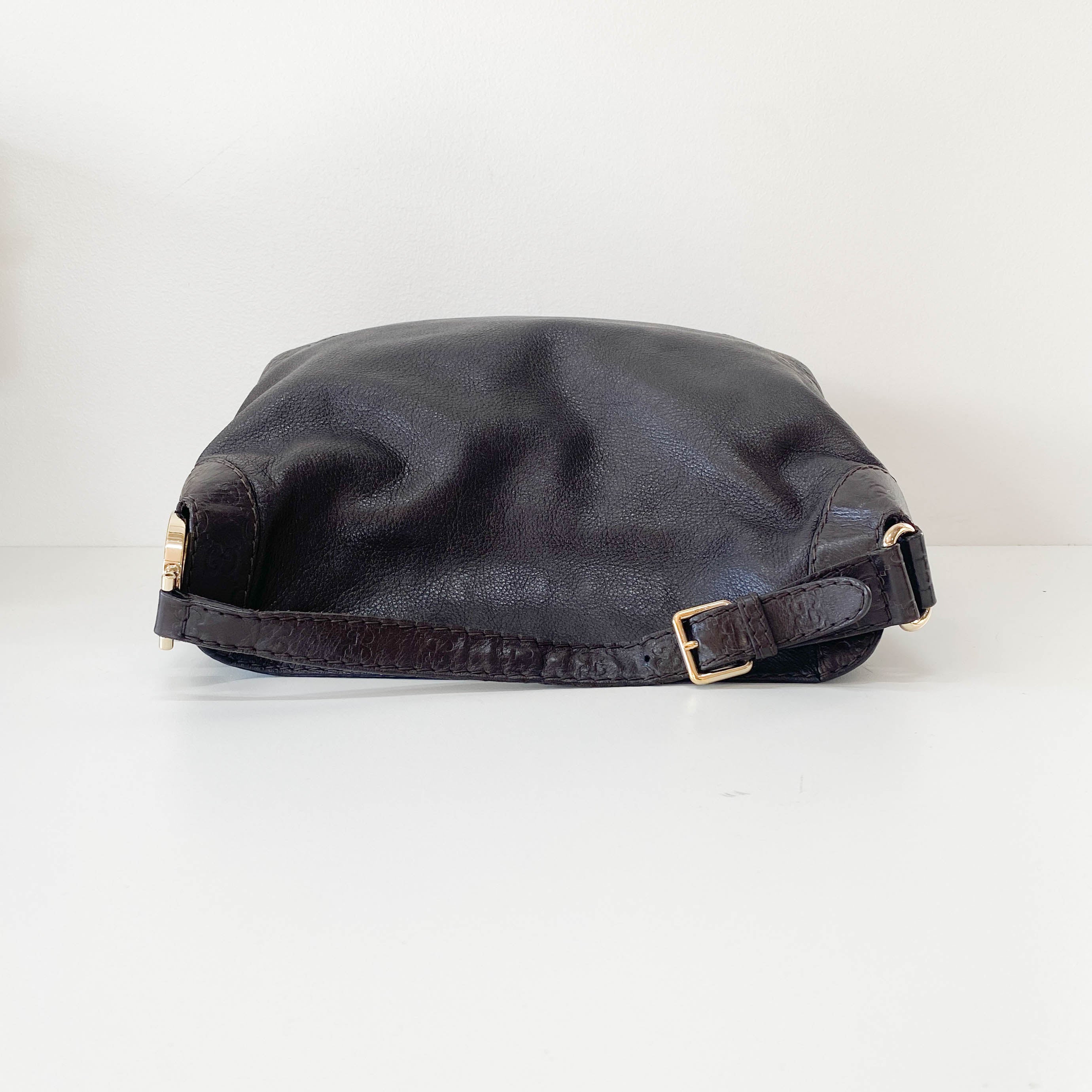 Dark Brown Leather Shoulder Bag