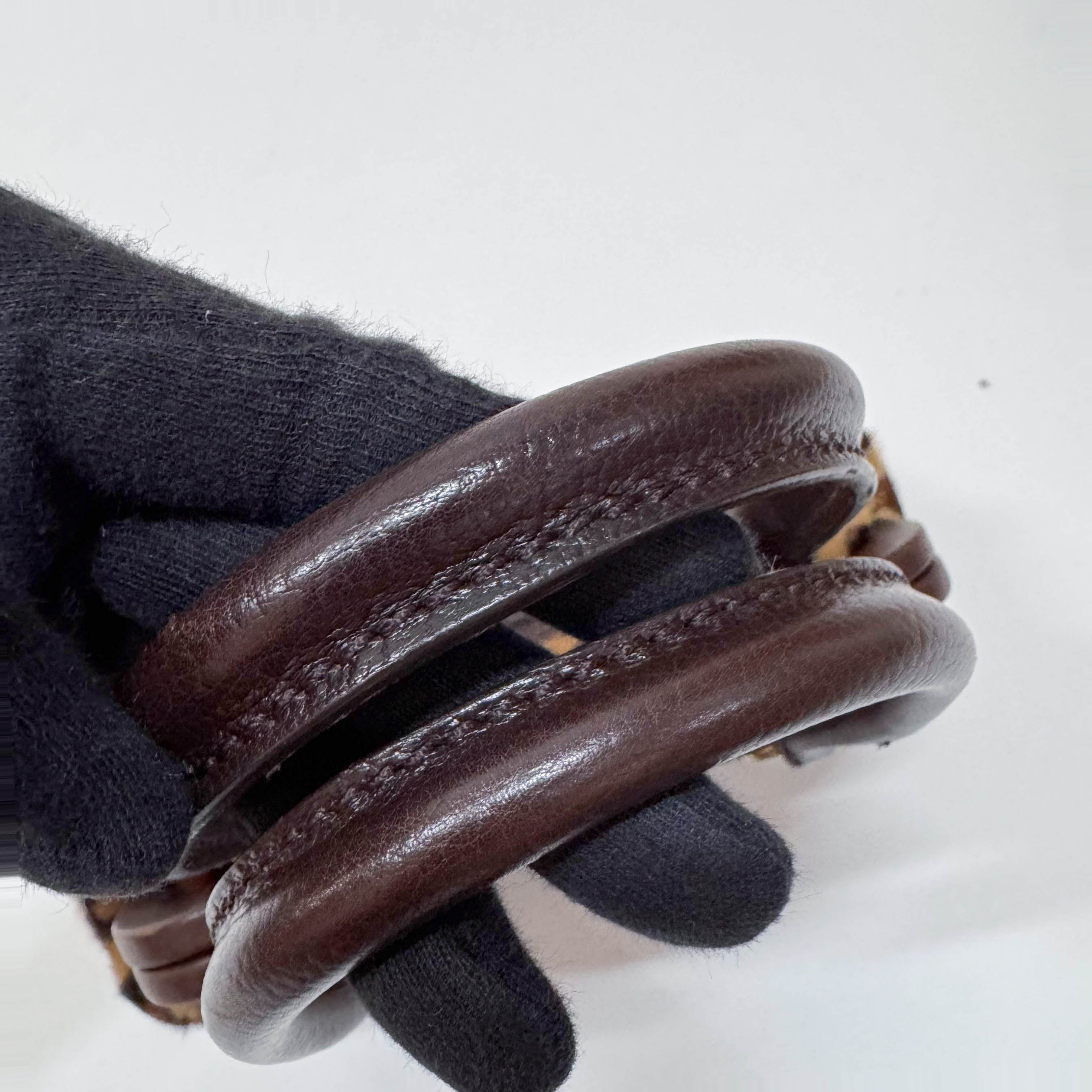 Leopard Print Pony Hair Top Handle Bag