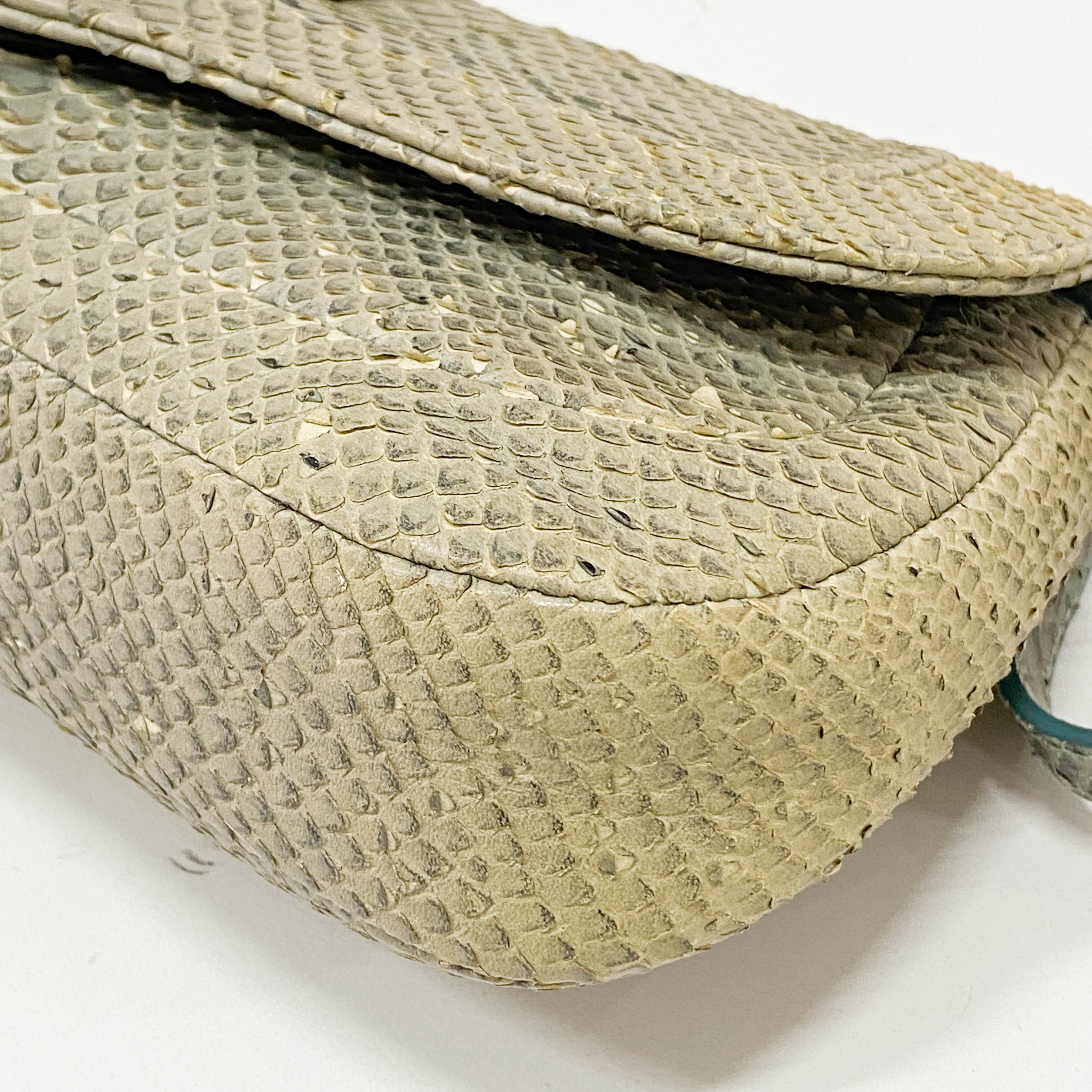 Saddle Light Grey Python Two Way Bag