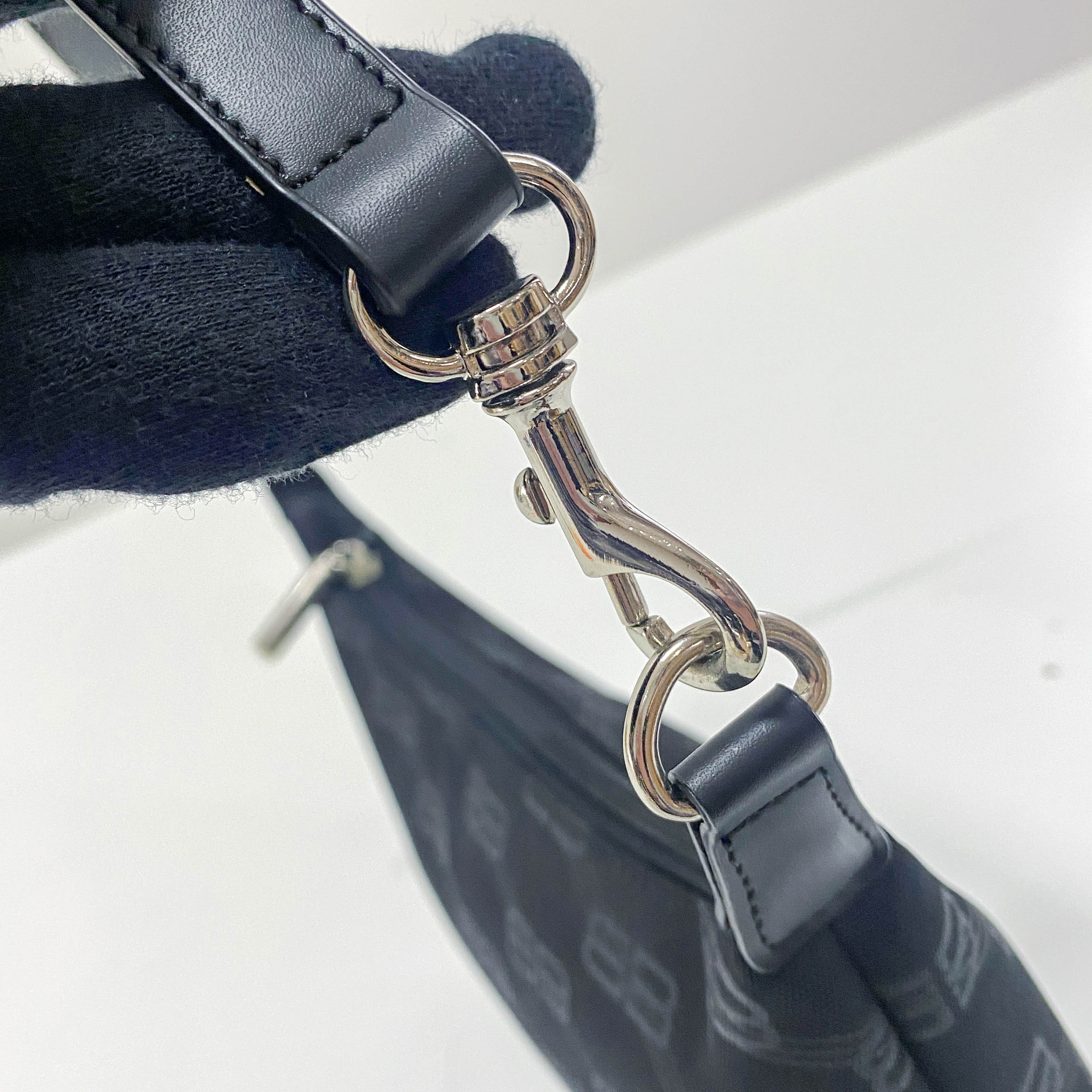 Monogram Black Canvas Shoulder Bag