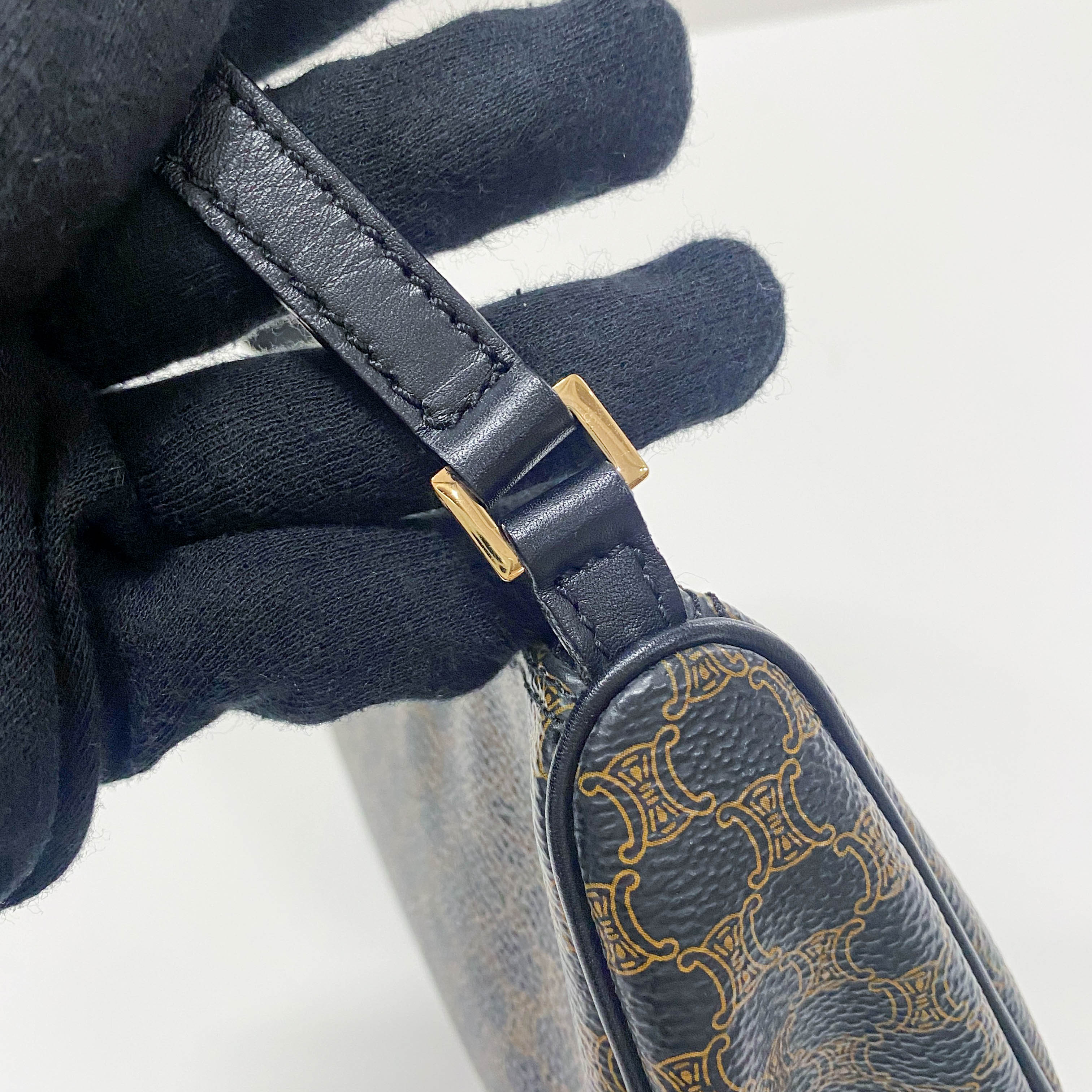 Macadam Small Black Coated Canvas Shoulder Bag