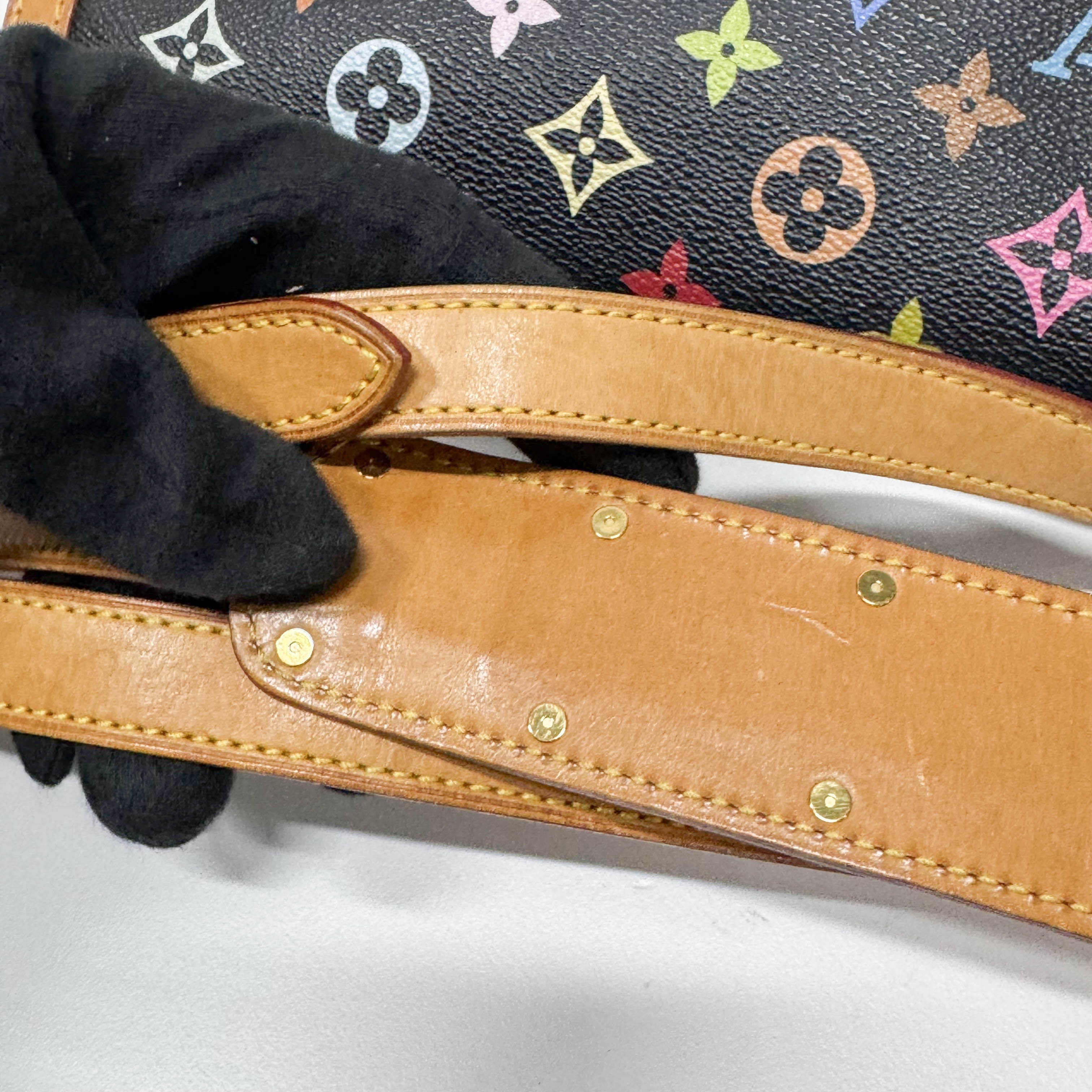 LV × Takashi Murakami Black Multi Colour Sologne Crossbody Bag