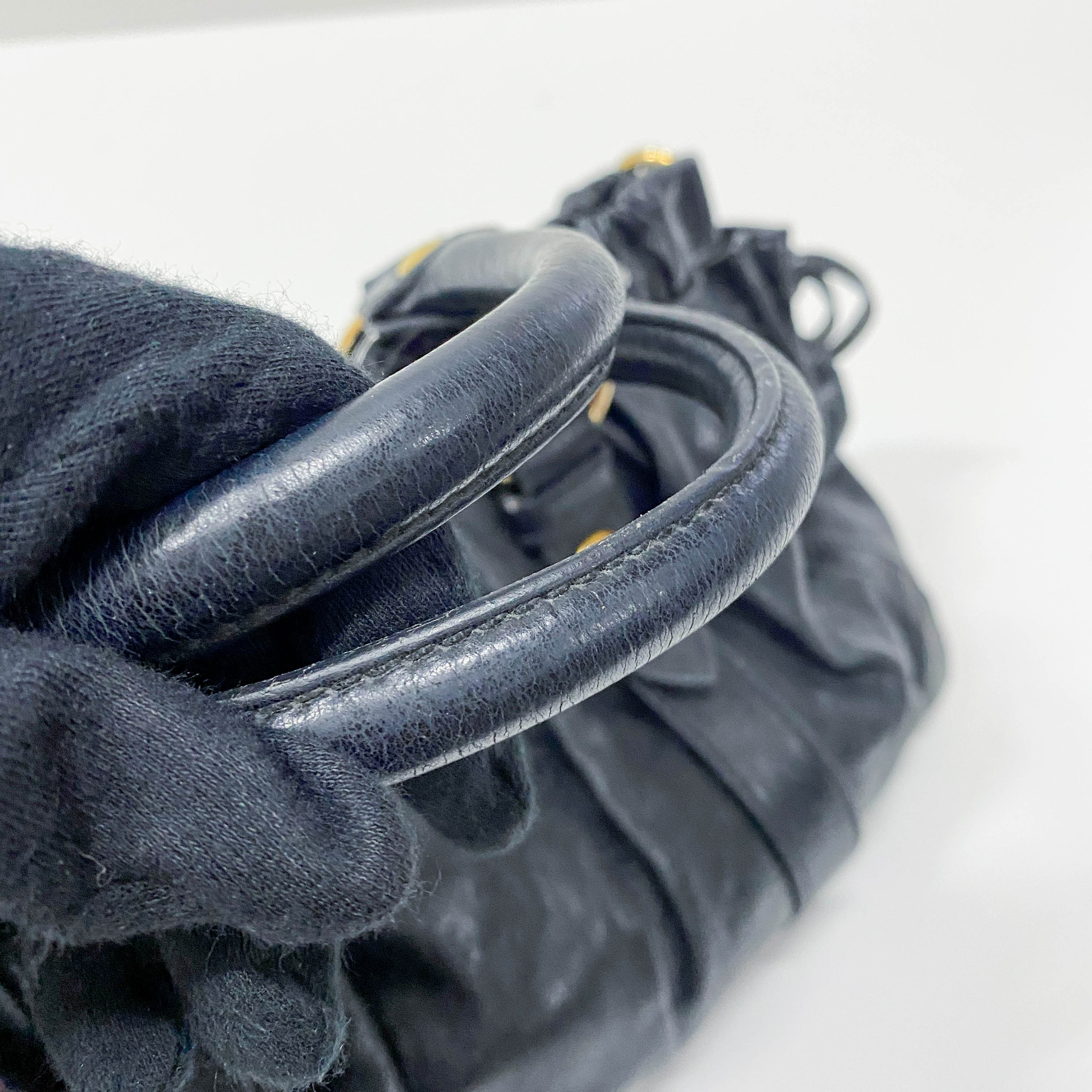 Vitello Black Calfskin Leather Two Way Bag