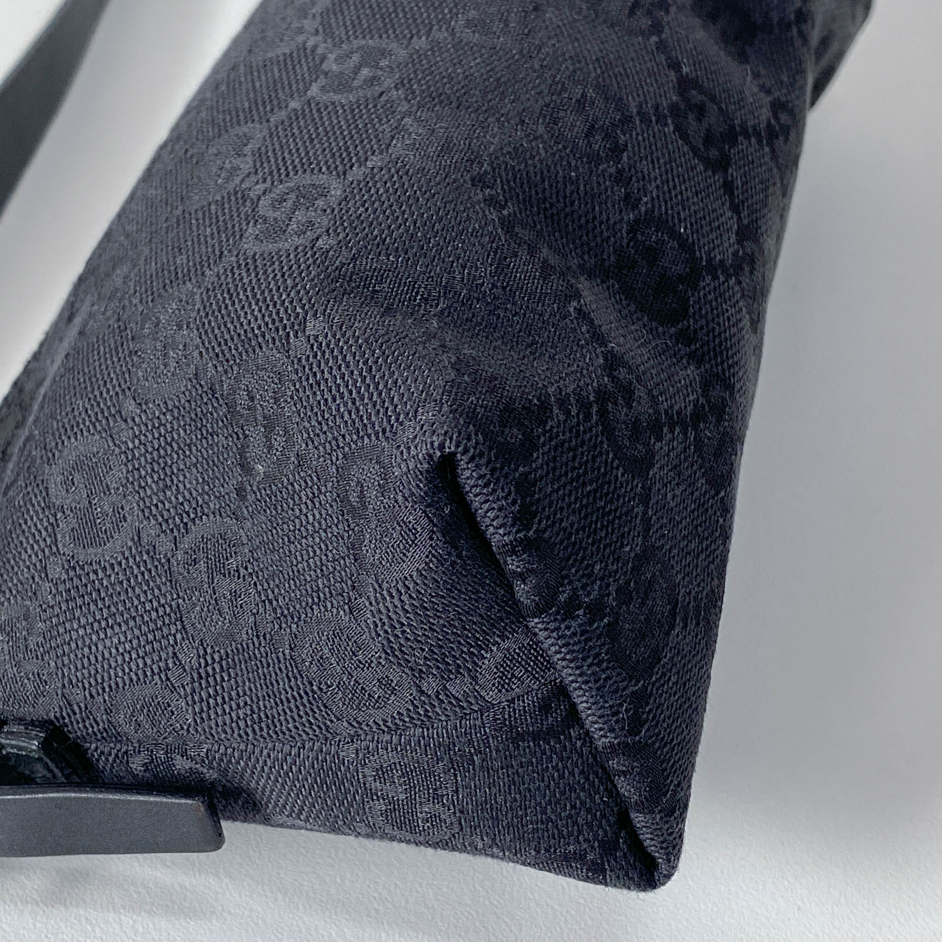 Small GG Black Canvas Shoulder Bag