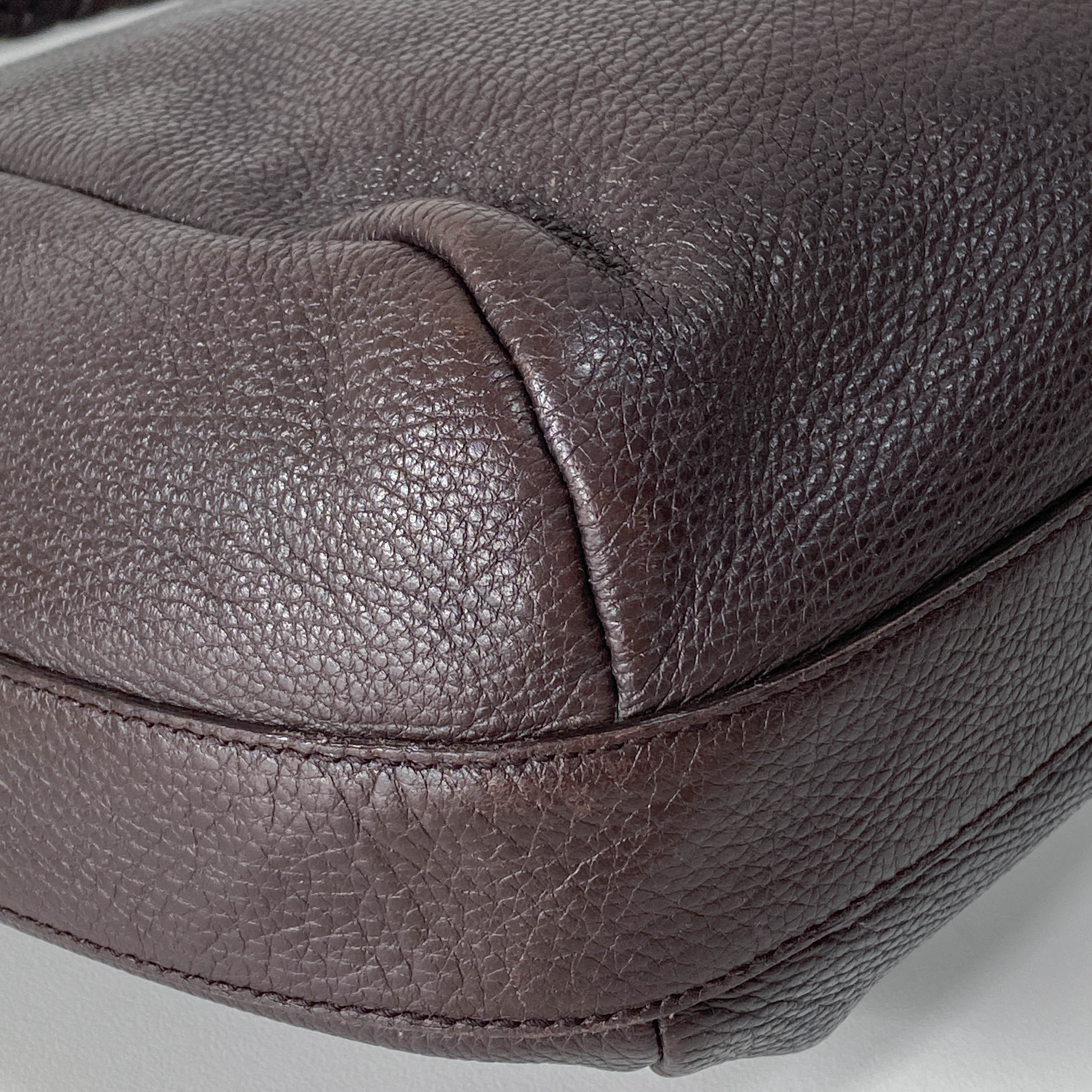 Black Leather Hobo Shoulder Bag