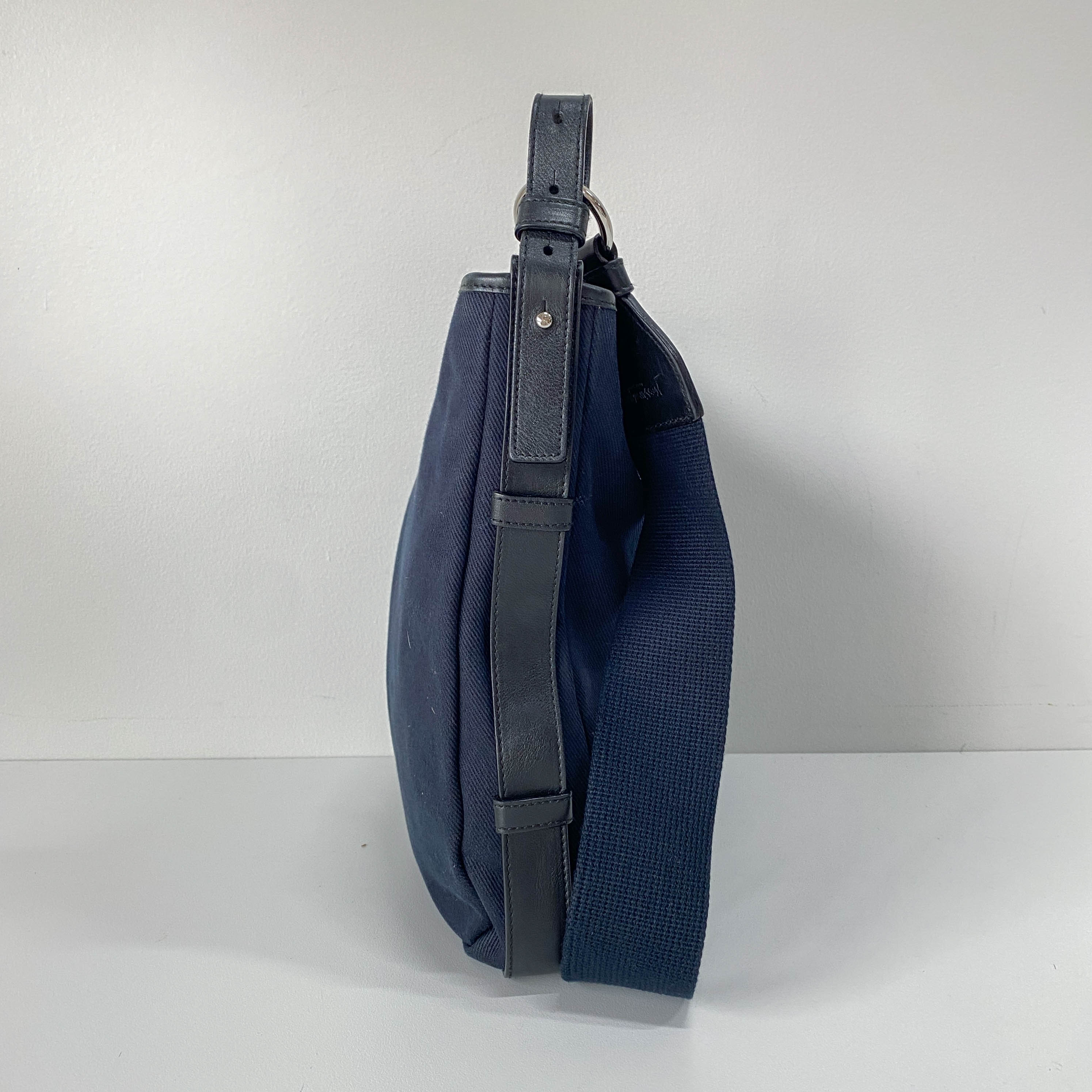Mombasa Dark Blue Cotton Crossbody Bag