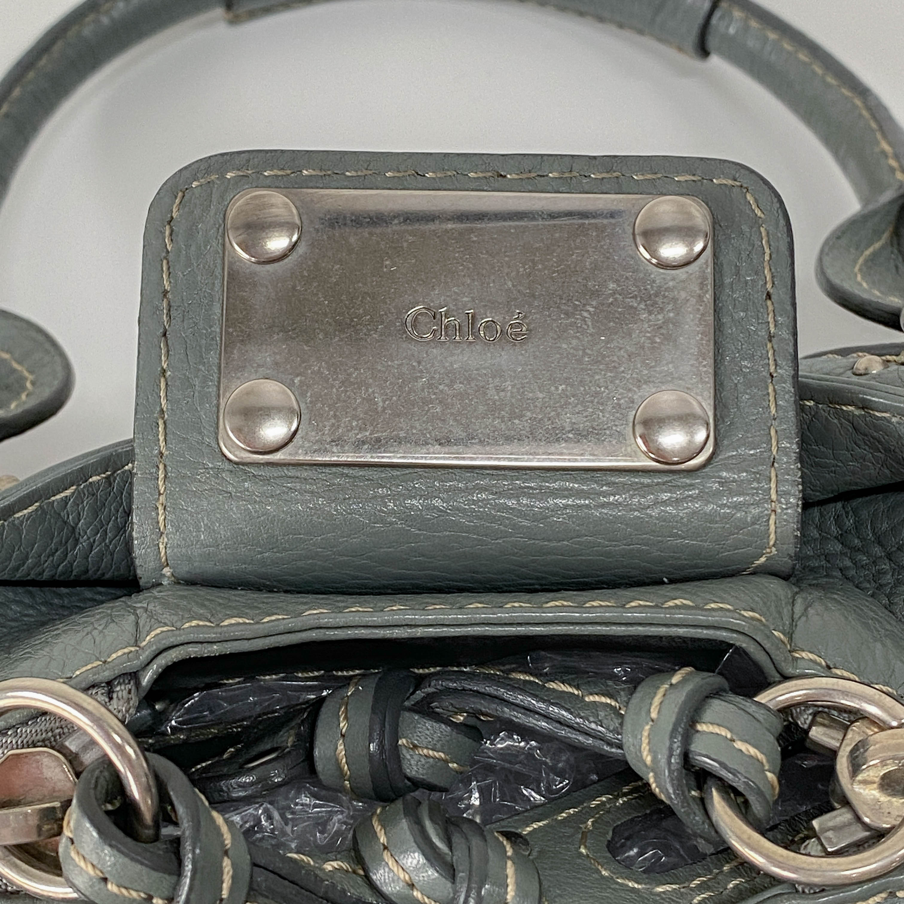 Paddington Sage Green Calfskin Leather Shoulder Bag