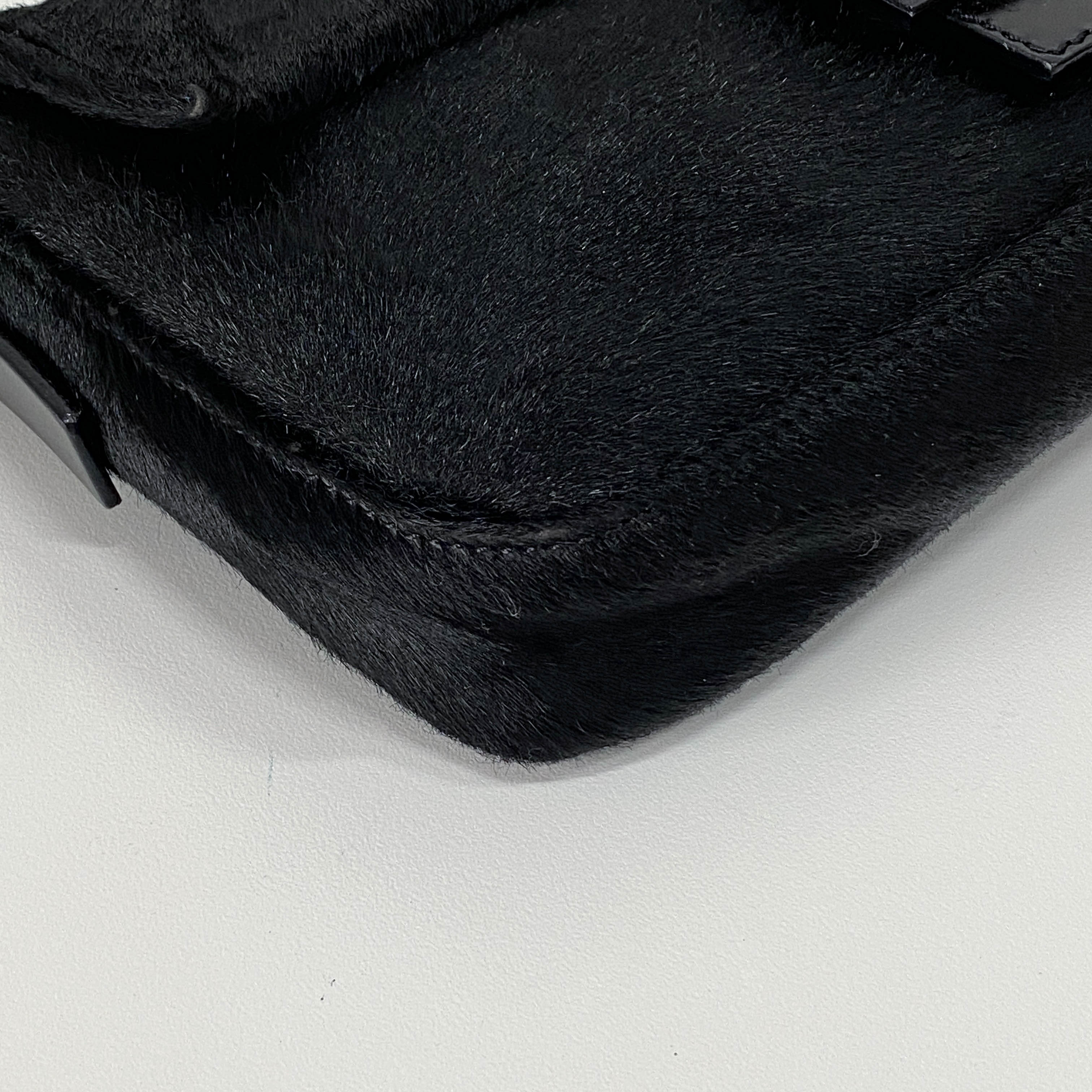 Baguette Black Pony Hair Shoulder Bag