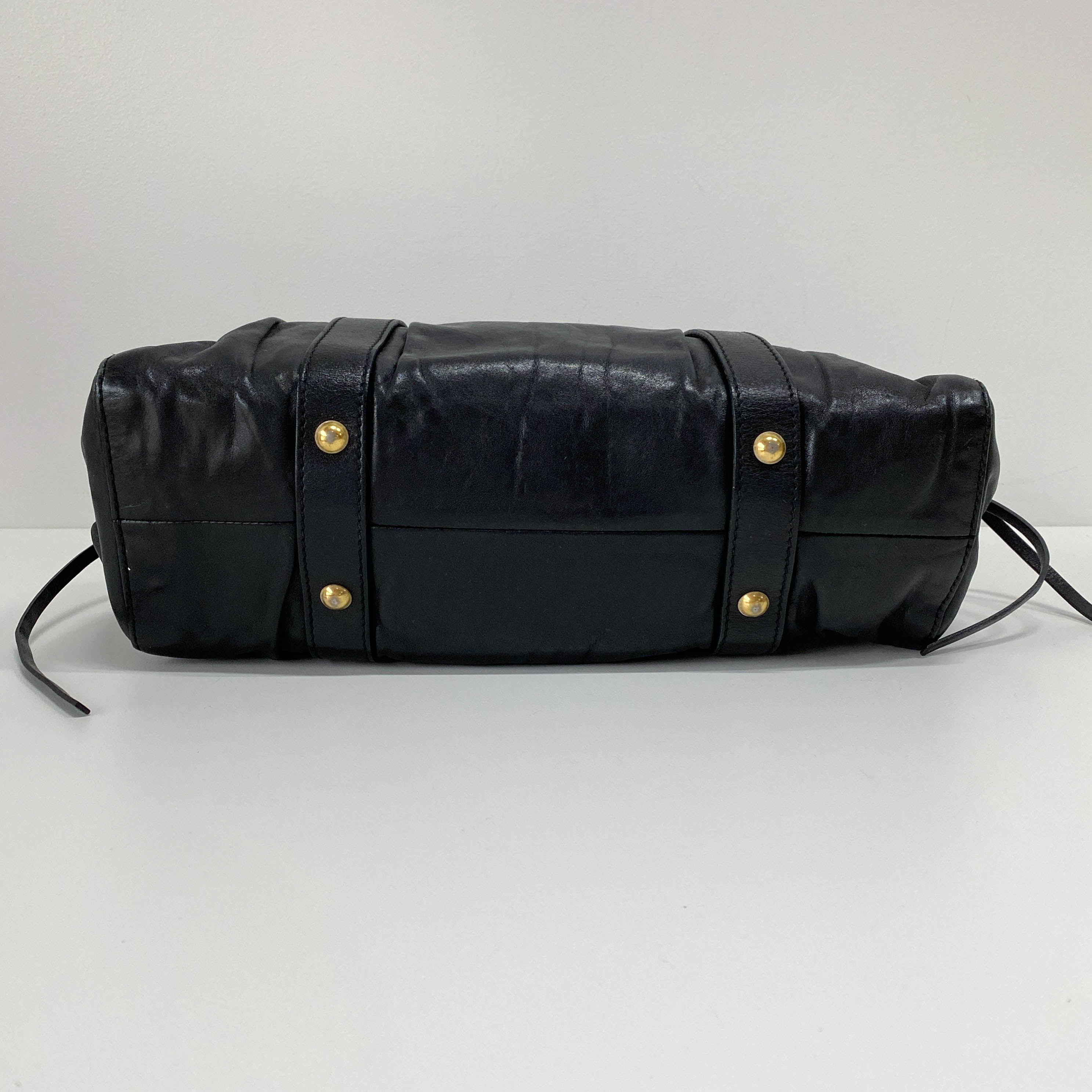 Vitello Black Leather Two Way Bag