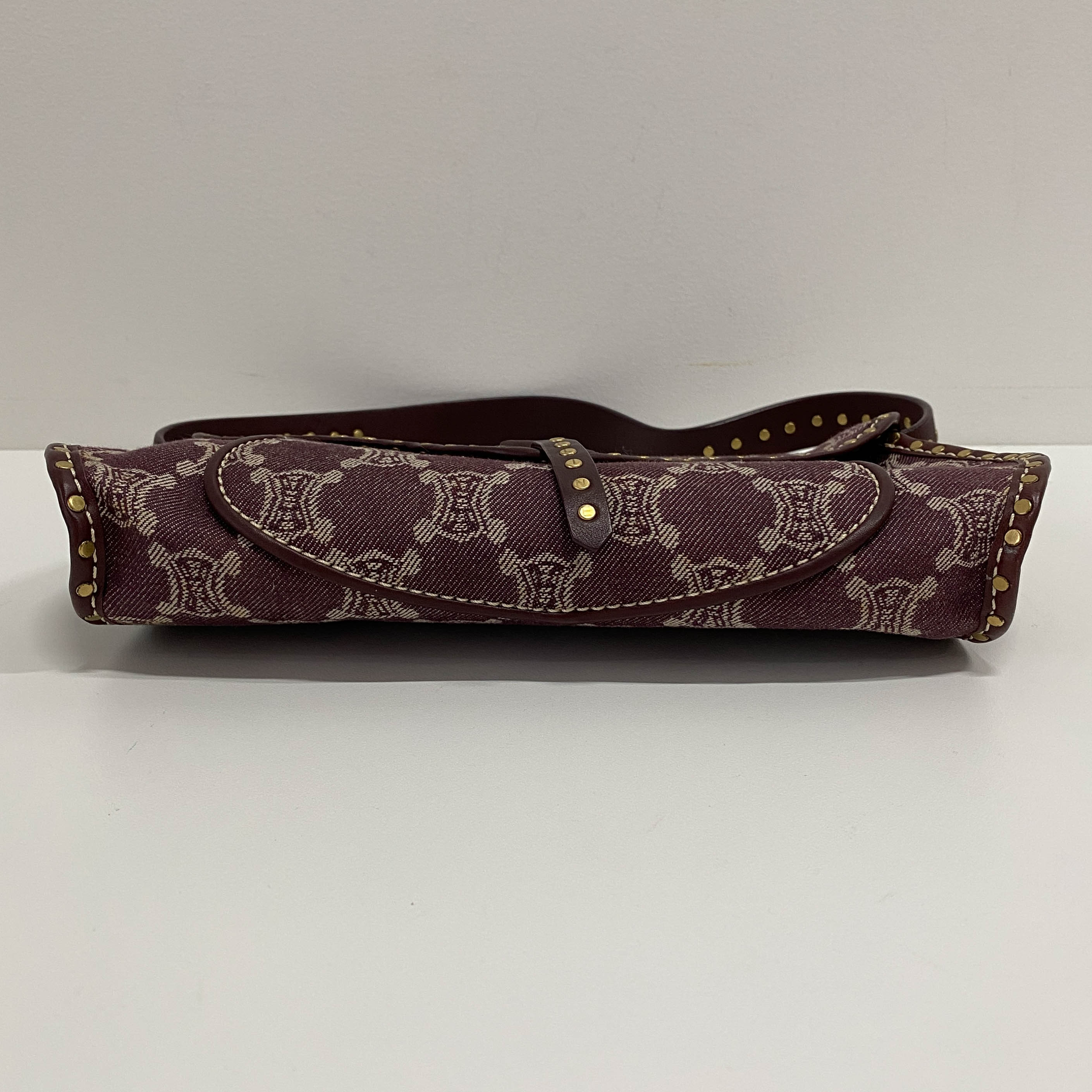 Macadam Triomphe Canvas Burgundy Shoulder Bag