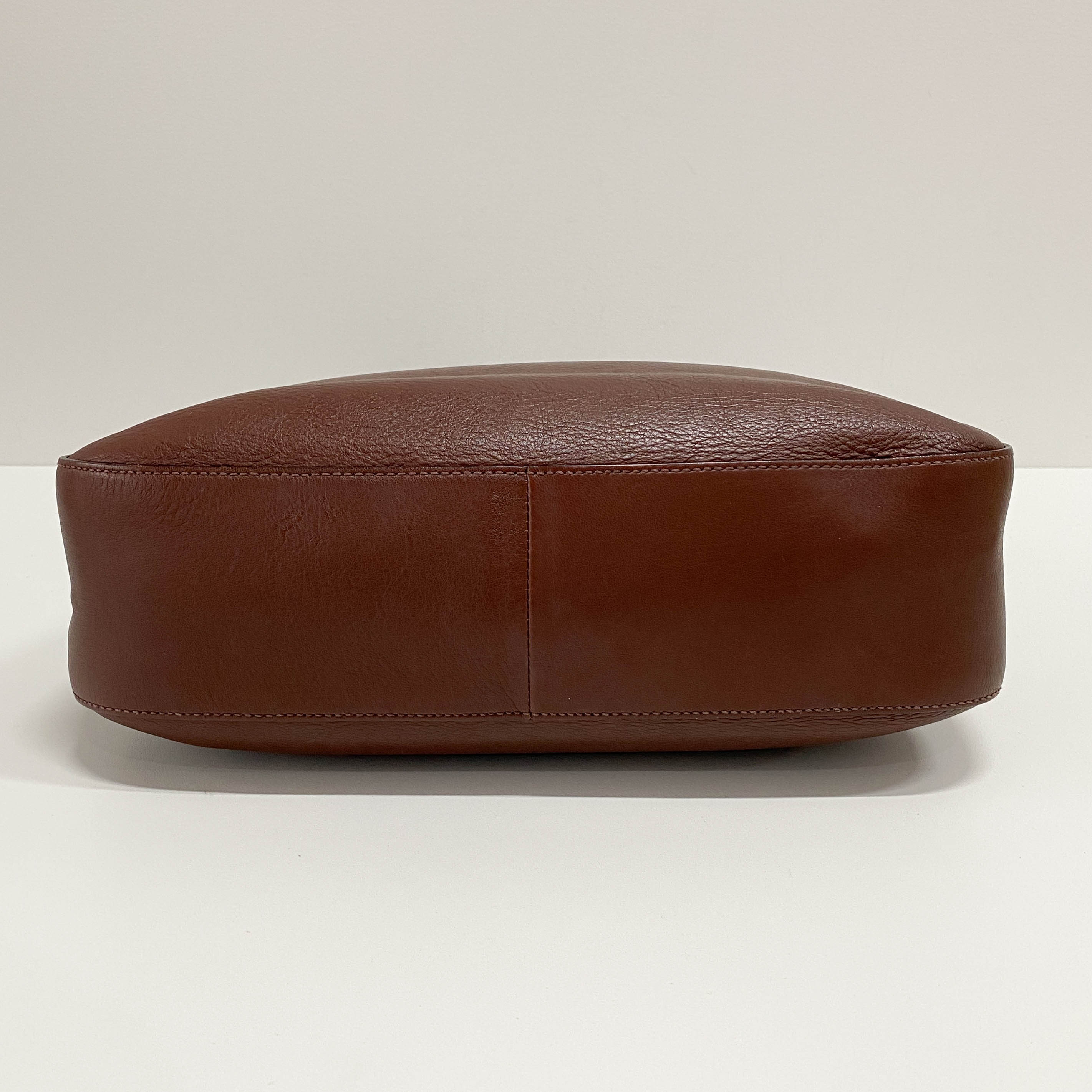 Dark Brown Leather Hobo Bag