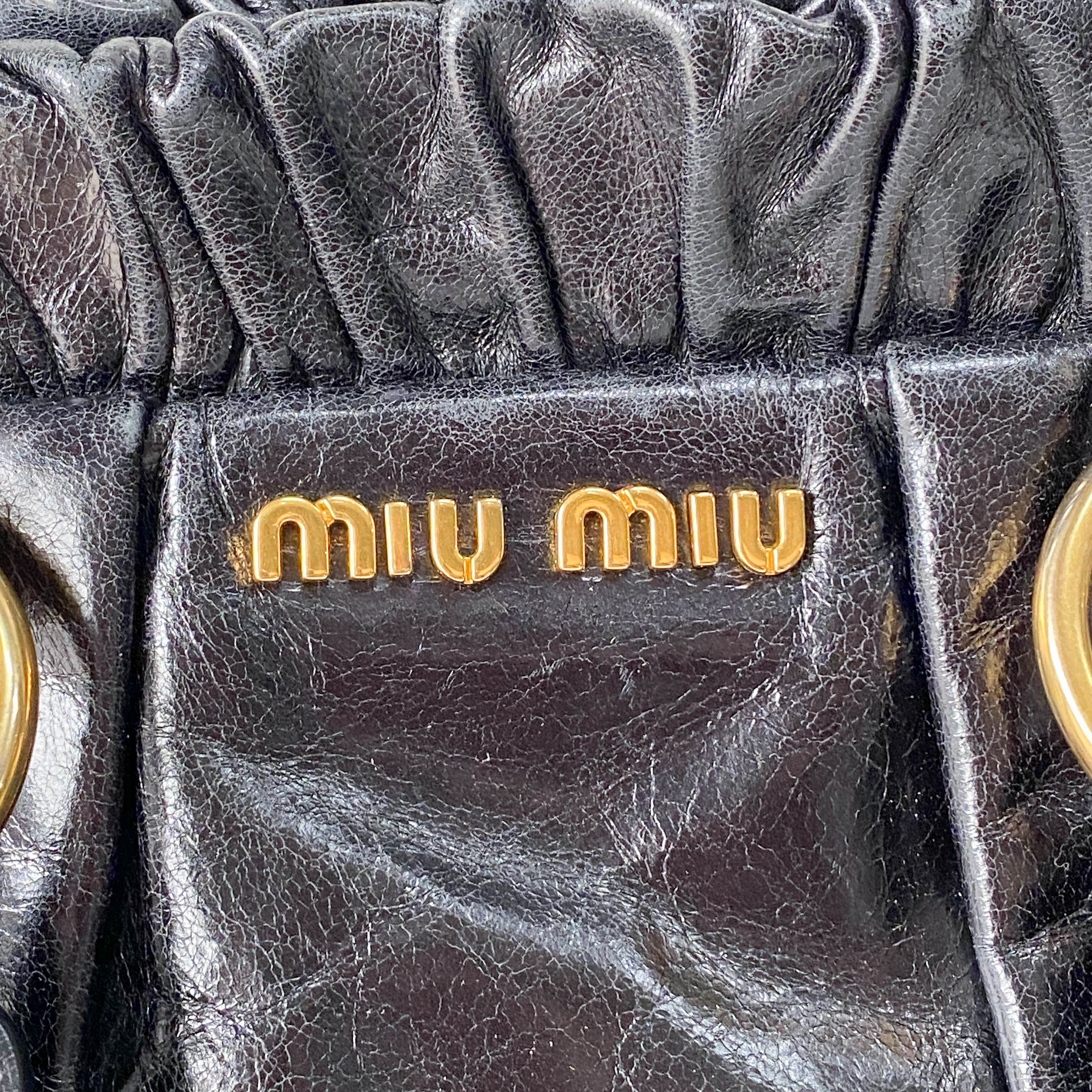 Vitello Black Calfskin Leather Two Way Bag