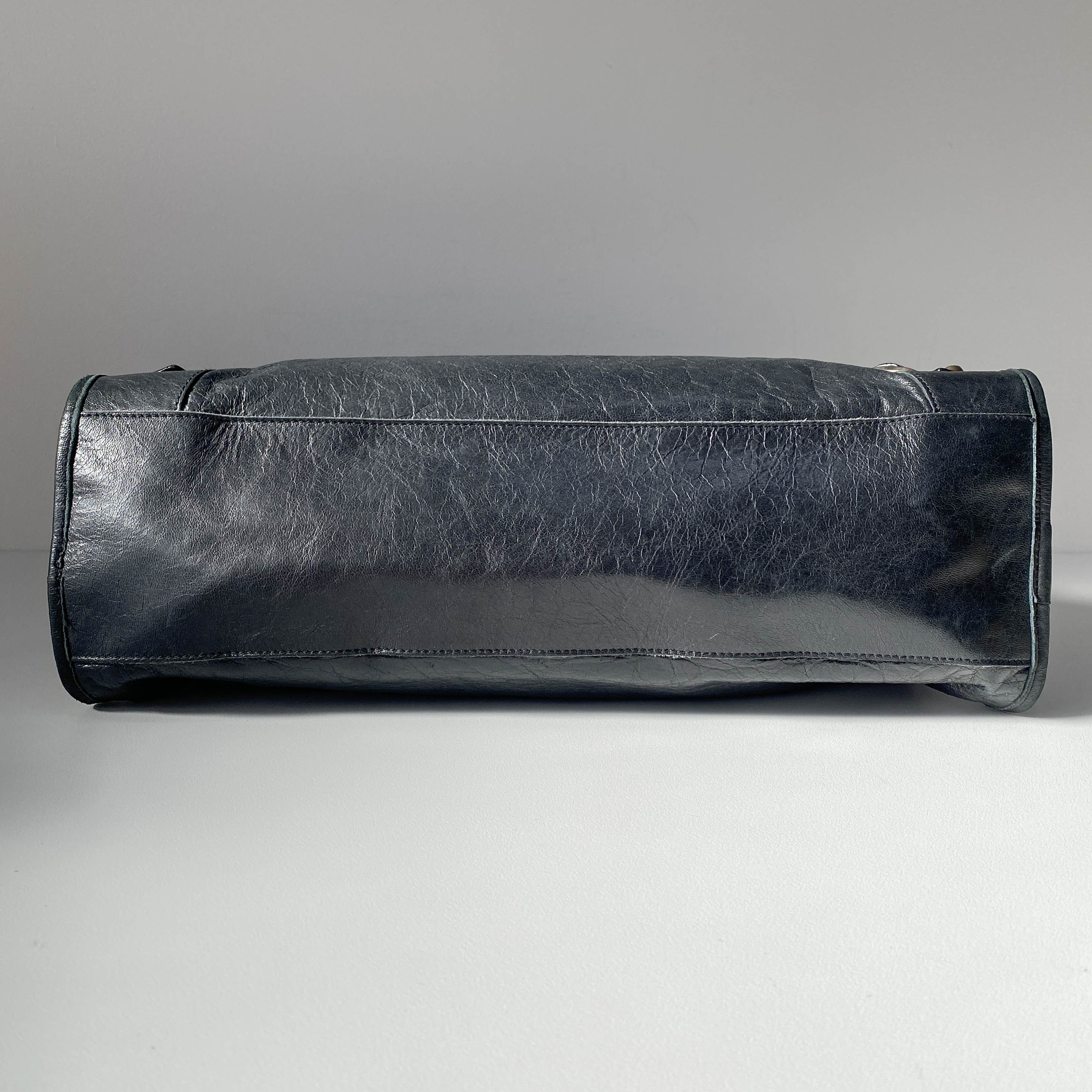 The City Black Leather Two Way Bag