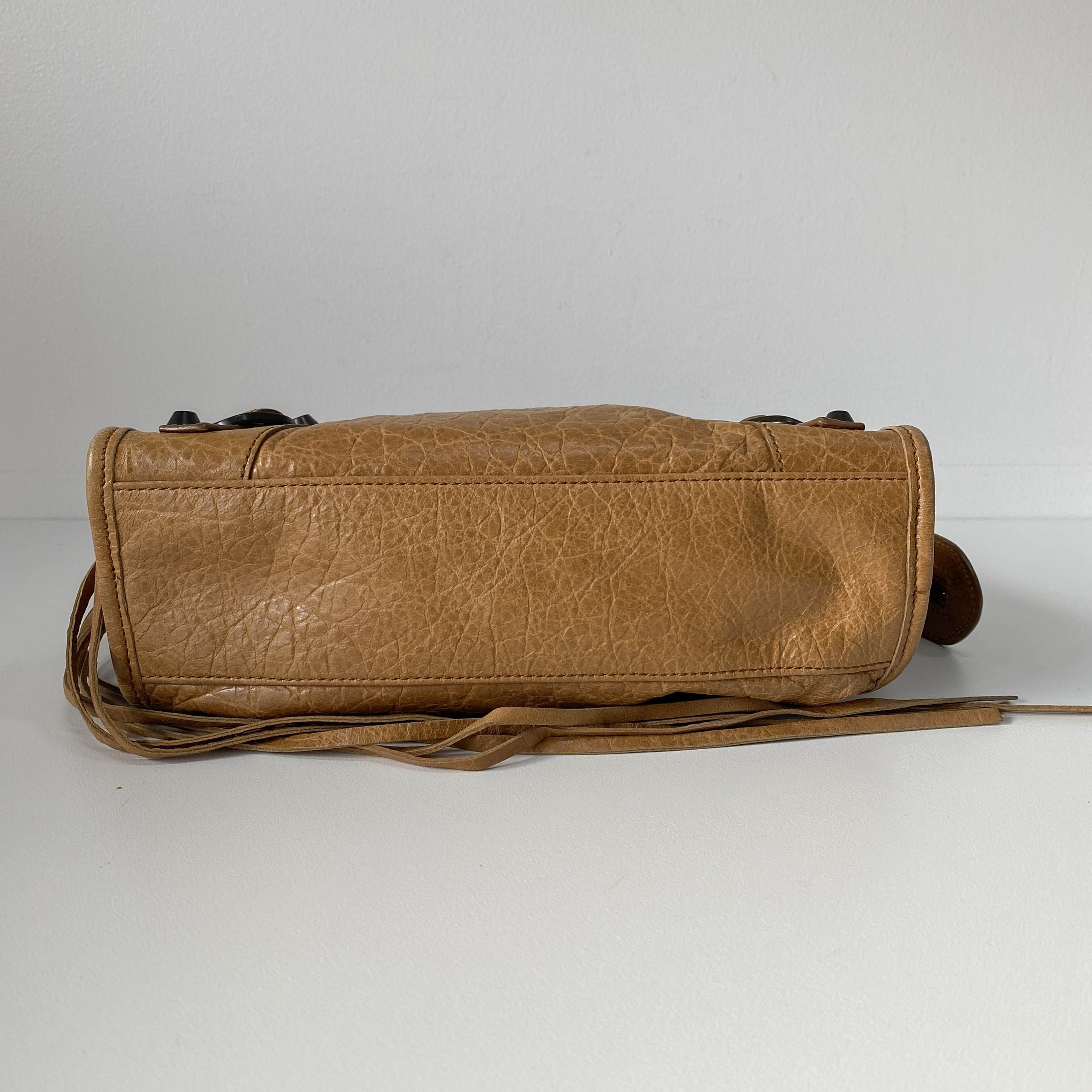 The City Mini Brown Calfskin Leather Handbag