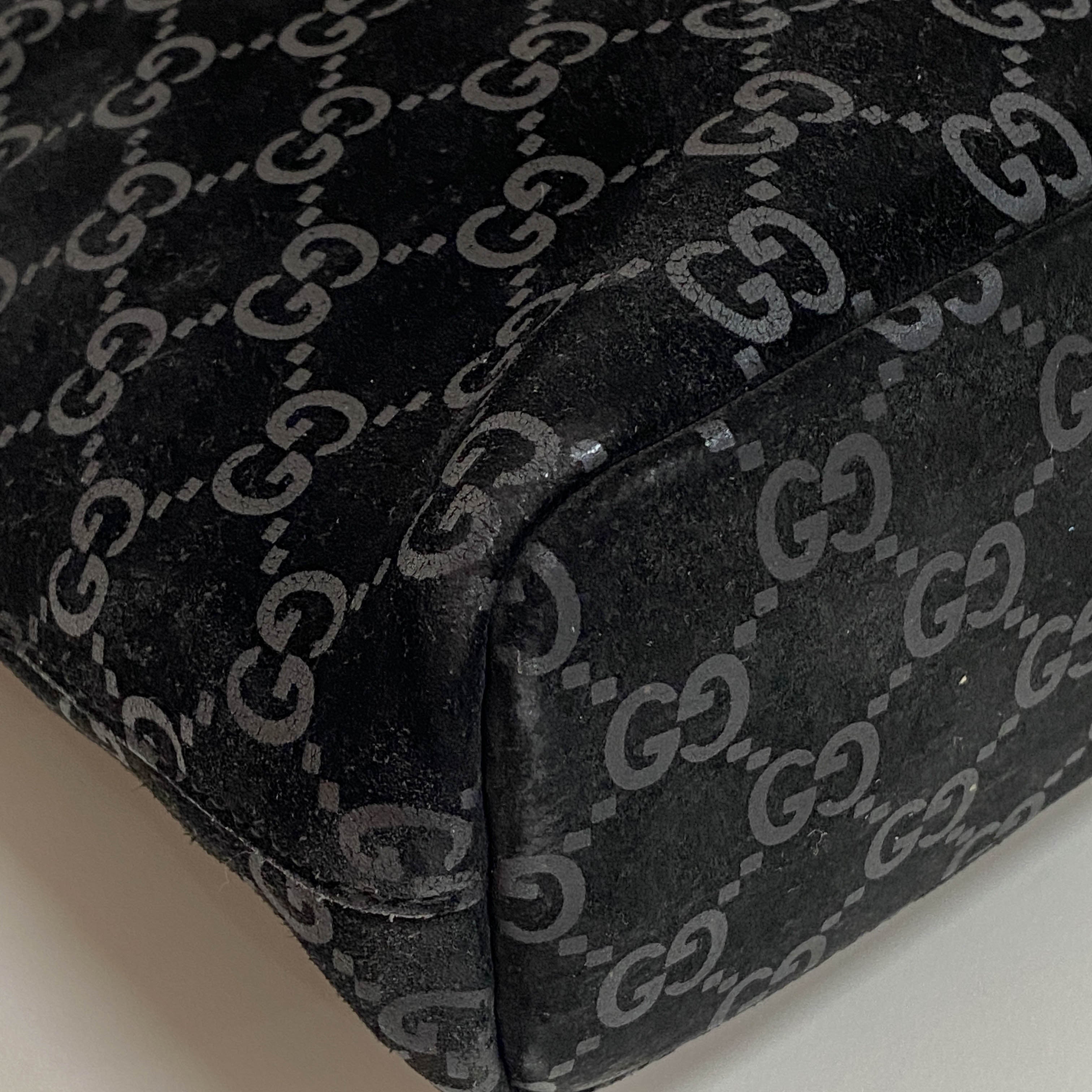 GG Black Suede Handbag