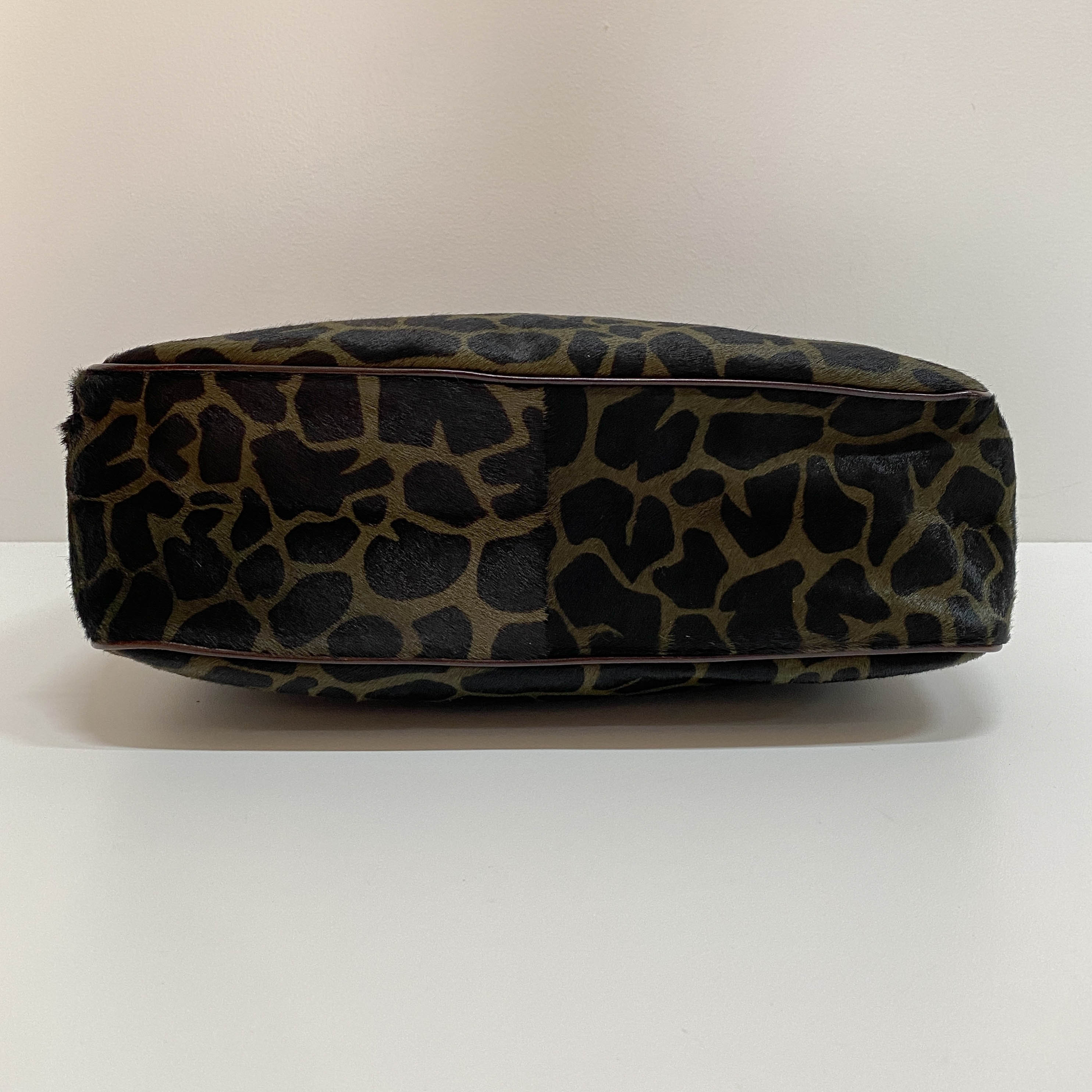 Brown Leopard Print Pony Hair Shoulder Bag