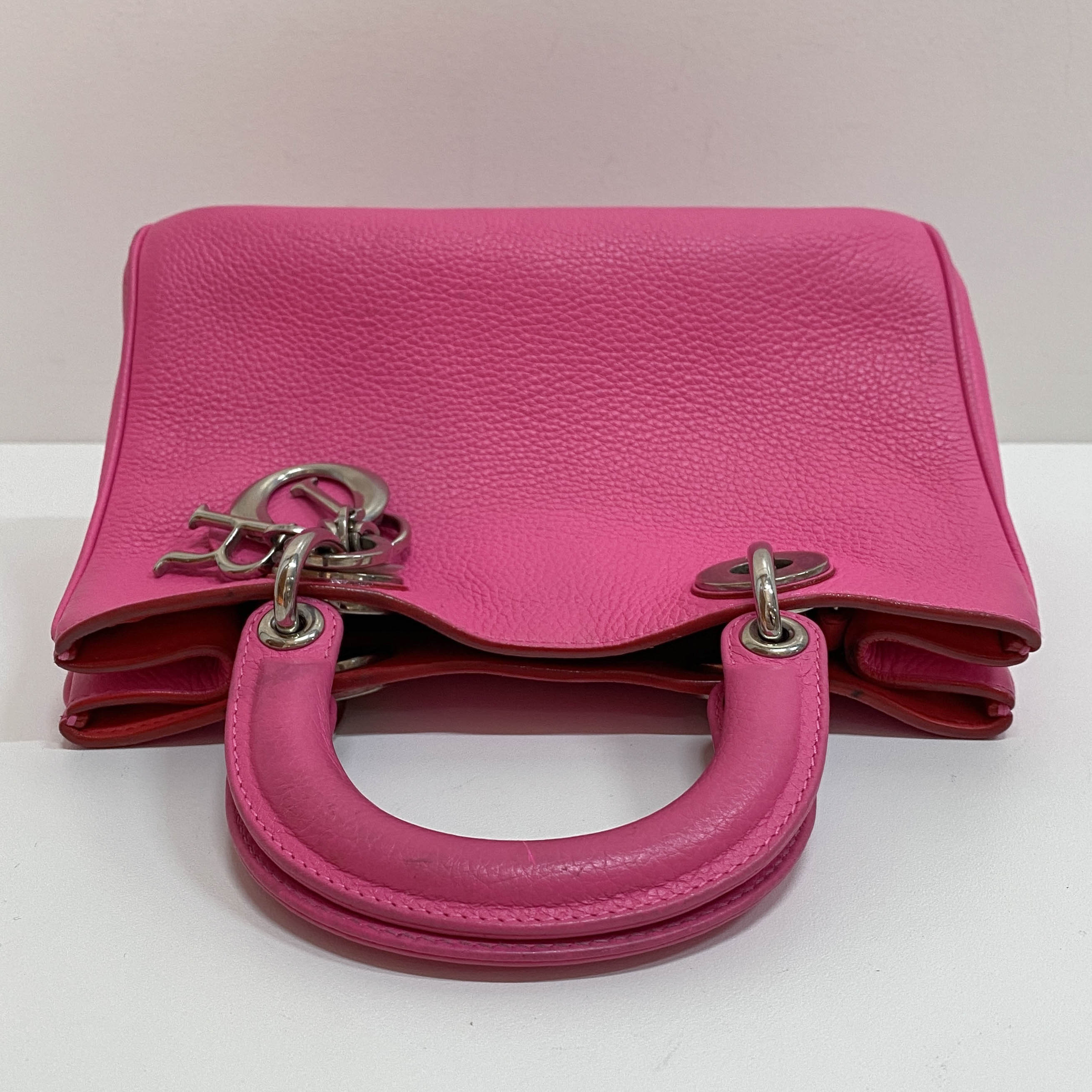 Vintage Pink Leather Hand Bag