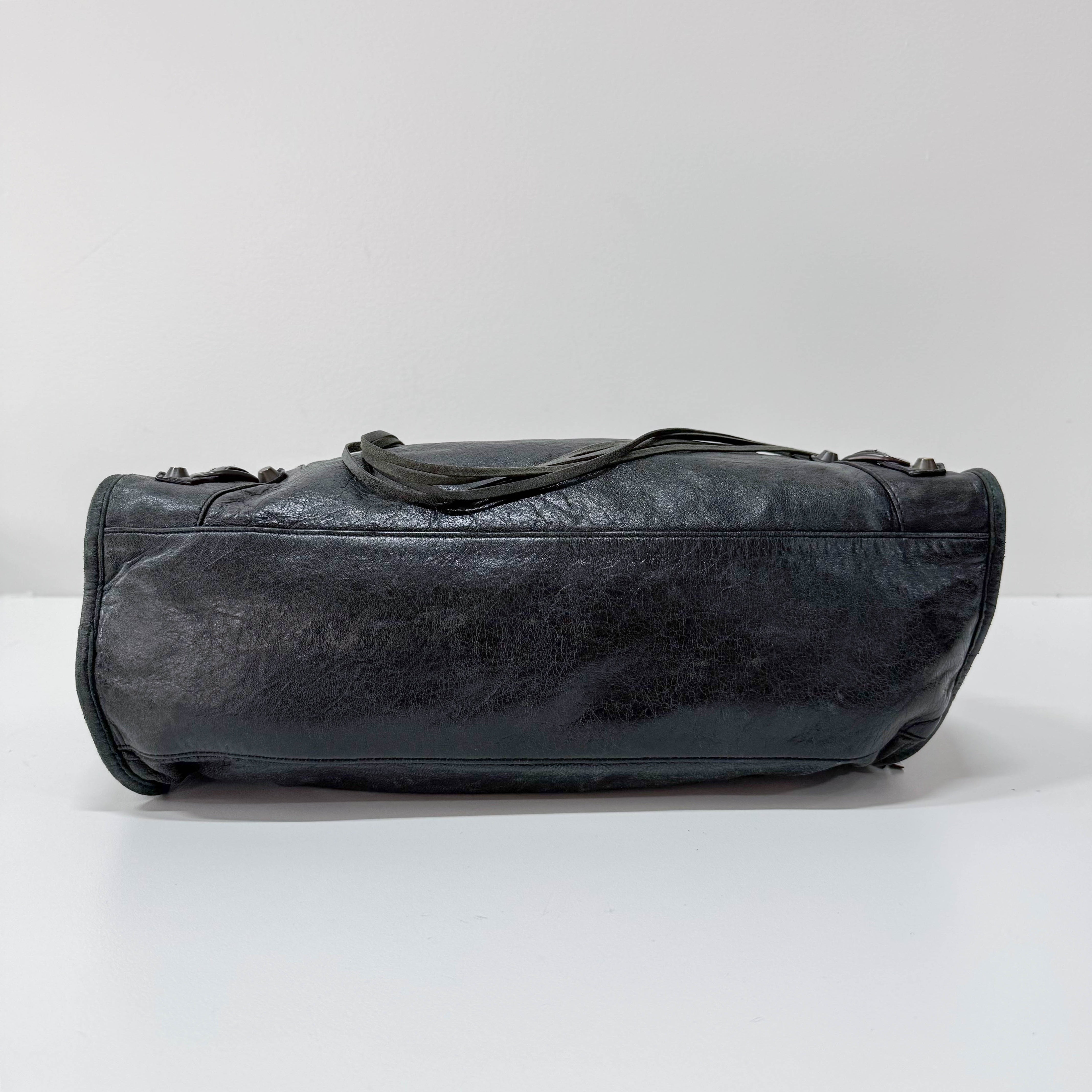 The First Grey Calfskin Leather Two Way Bag