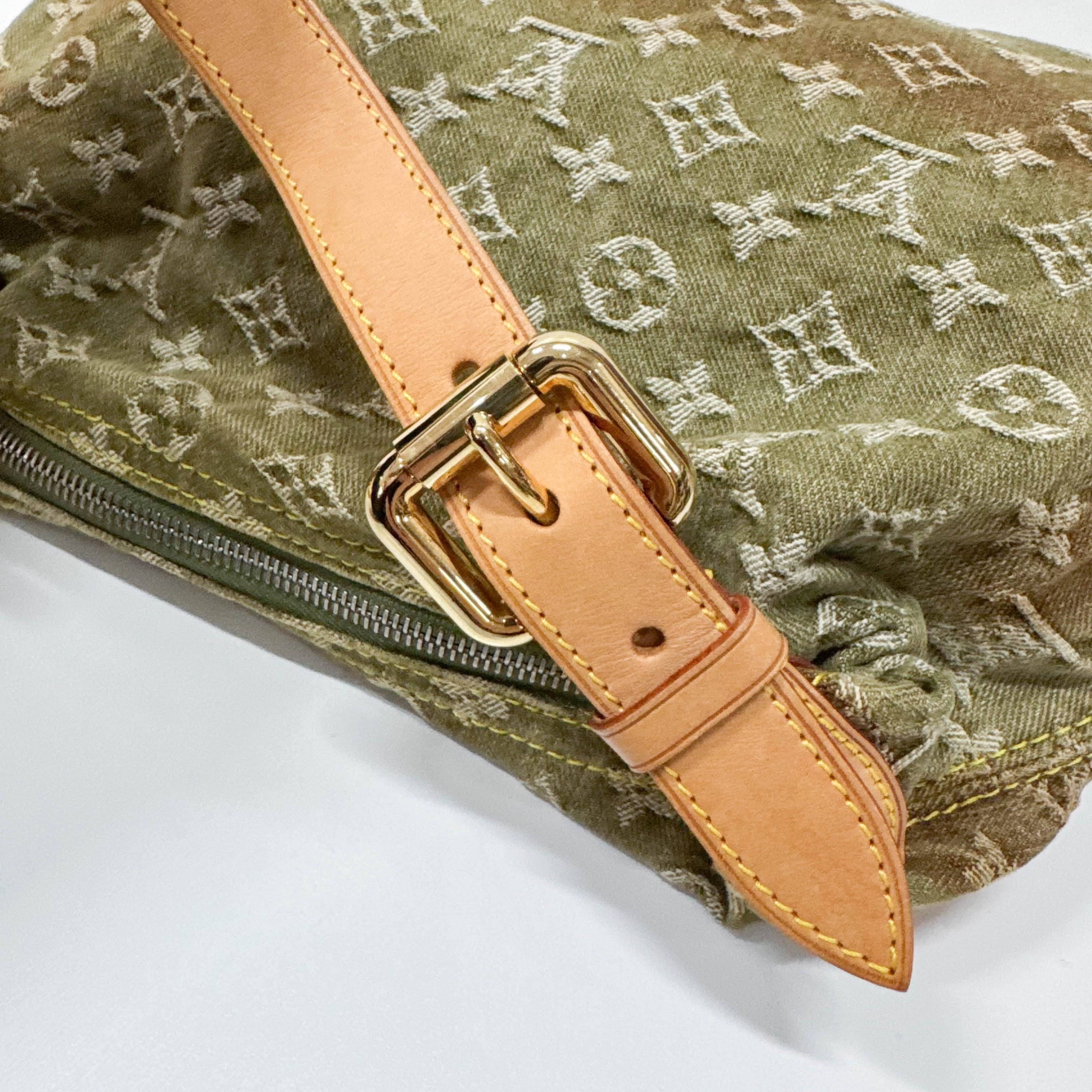 Baggy Monogram PM Khaki Denim Shoulder Bag