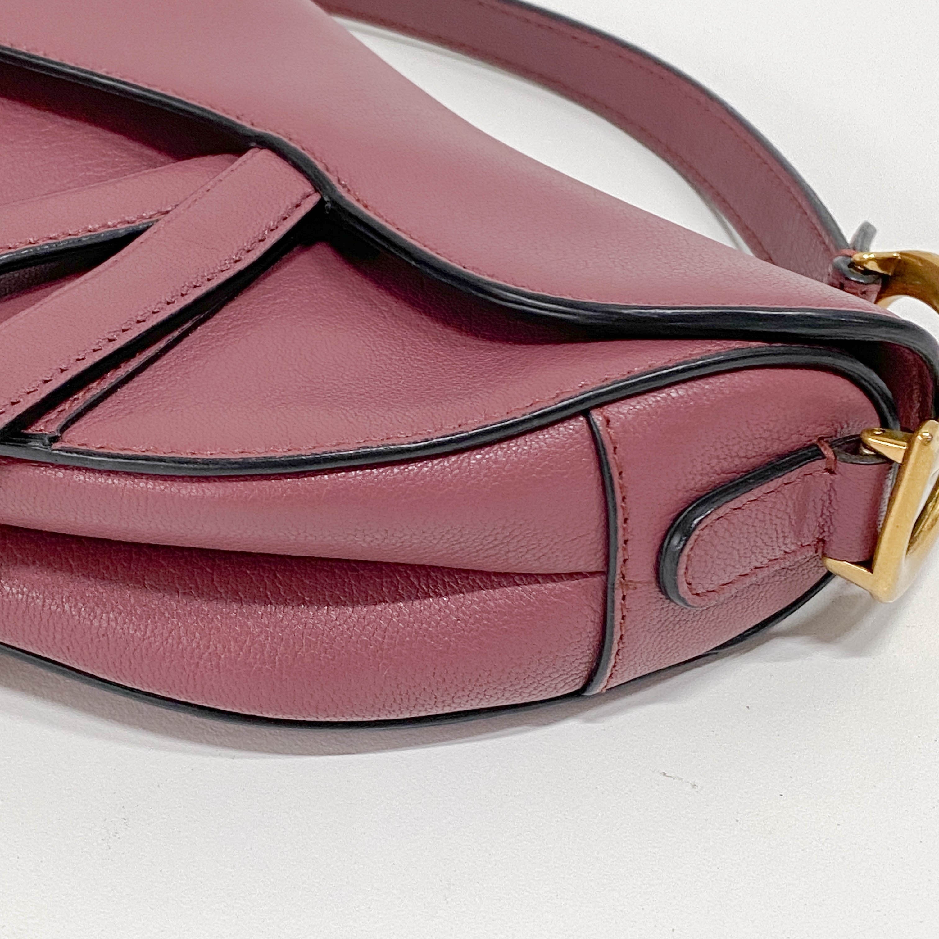 Saddle Purple/Pink Leather Shoulder Bag