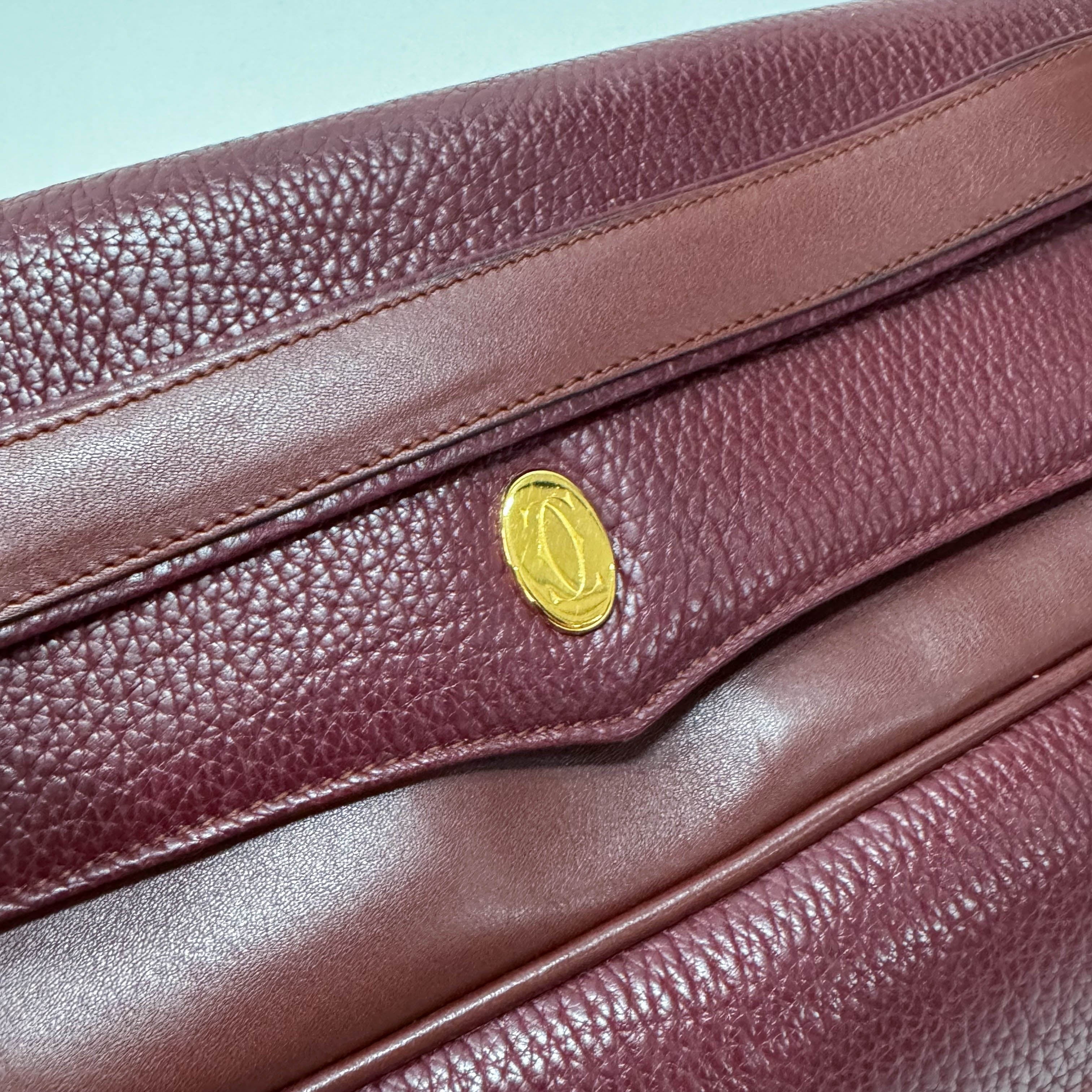 Must de Burgundy Leather Clutch Bag