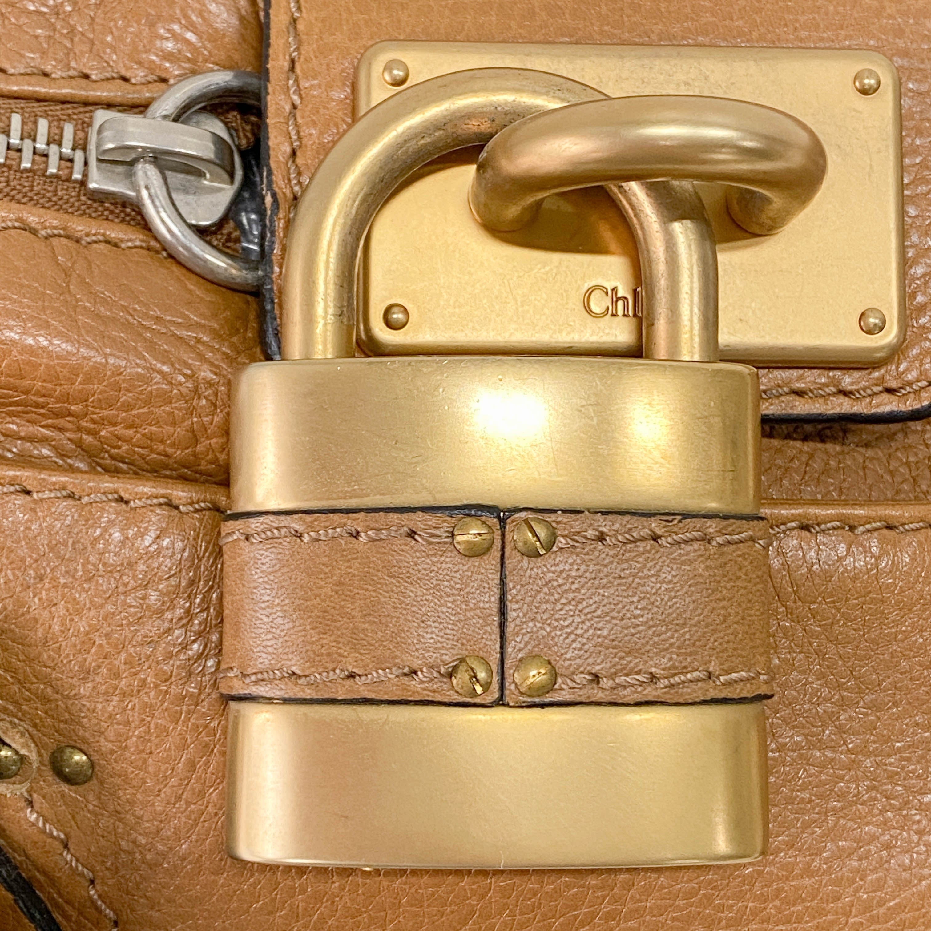 Paddington Brown Calfskin Leather Shoulder Bag