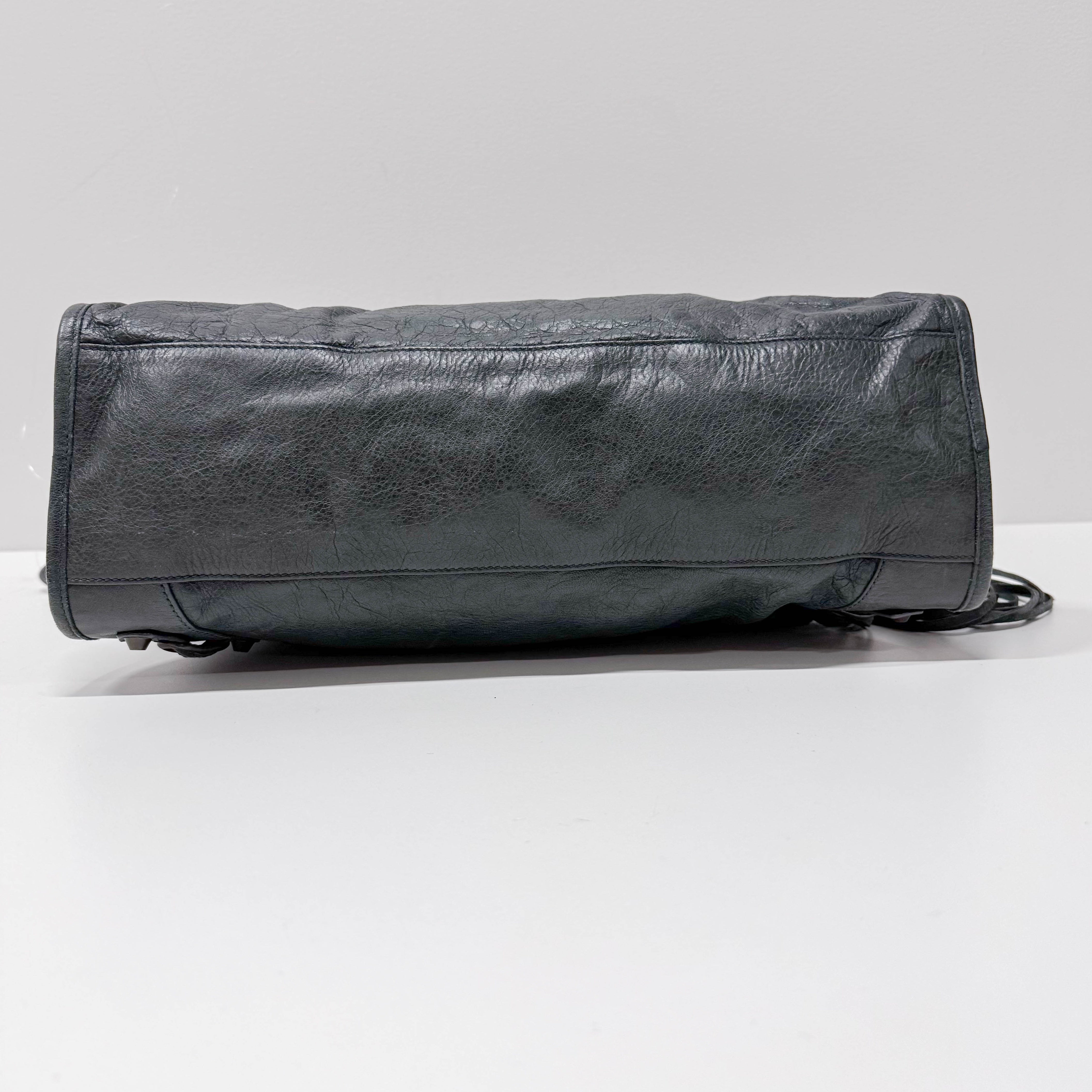 The City Grey Calfskin Leather Two Way Bag