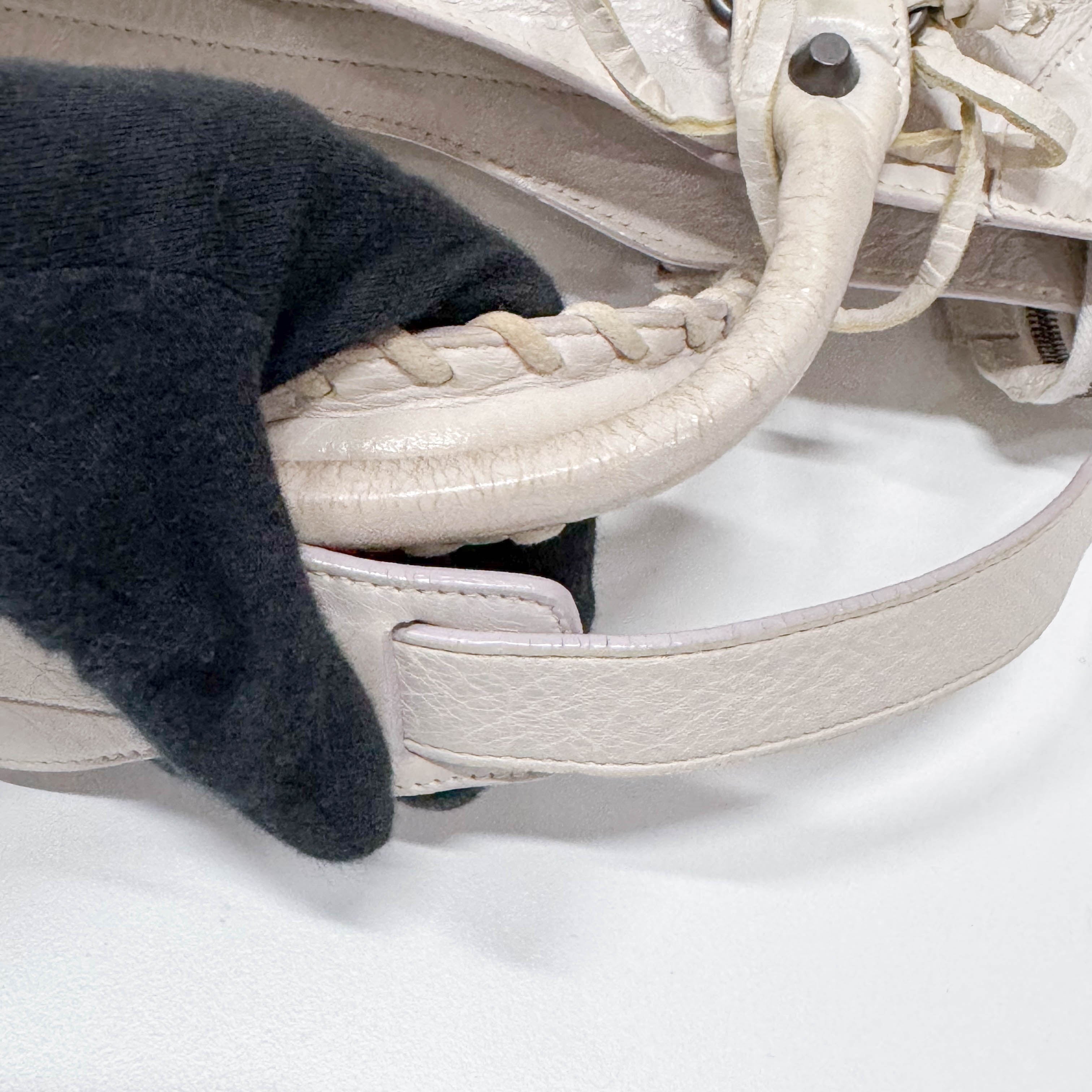 The City Beige Calfskin Leather Two Way Bag