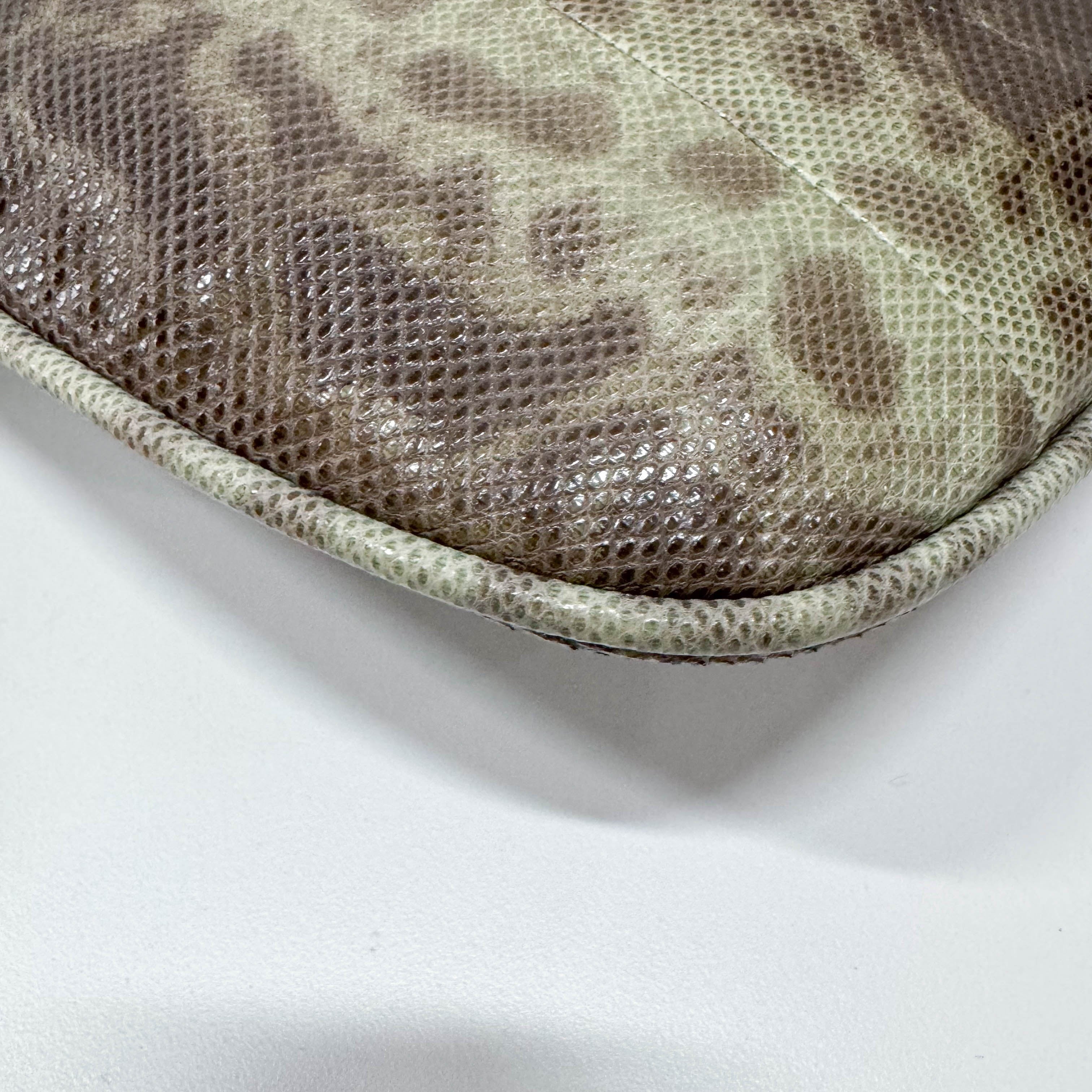 Green Python Leather Hobo Bag