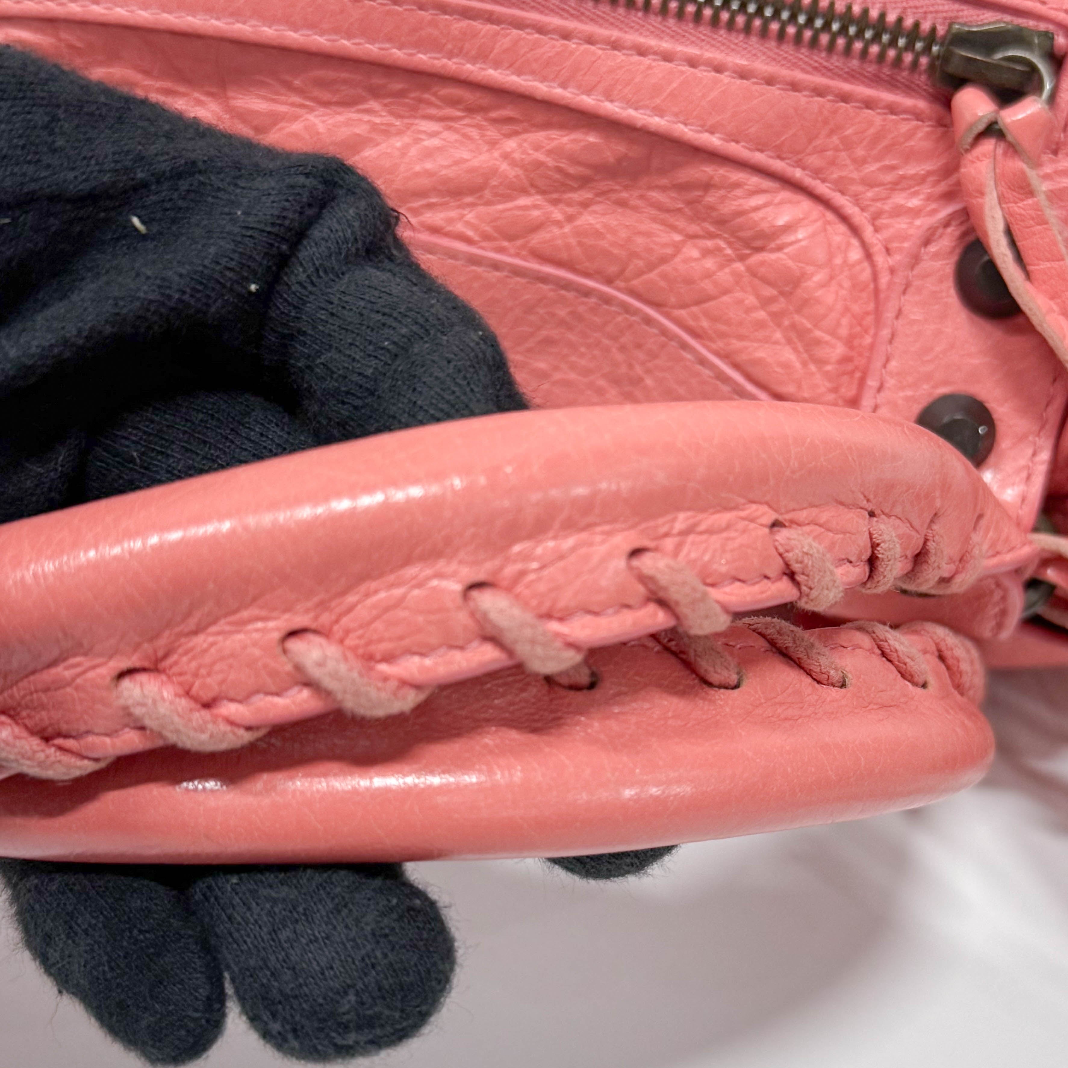 The City Pink  Leather Two Way Bag