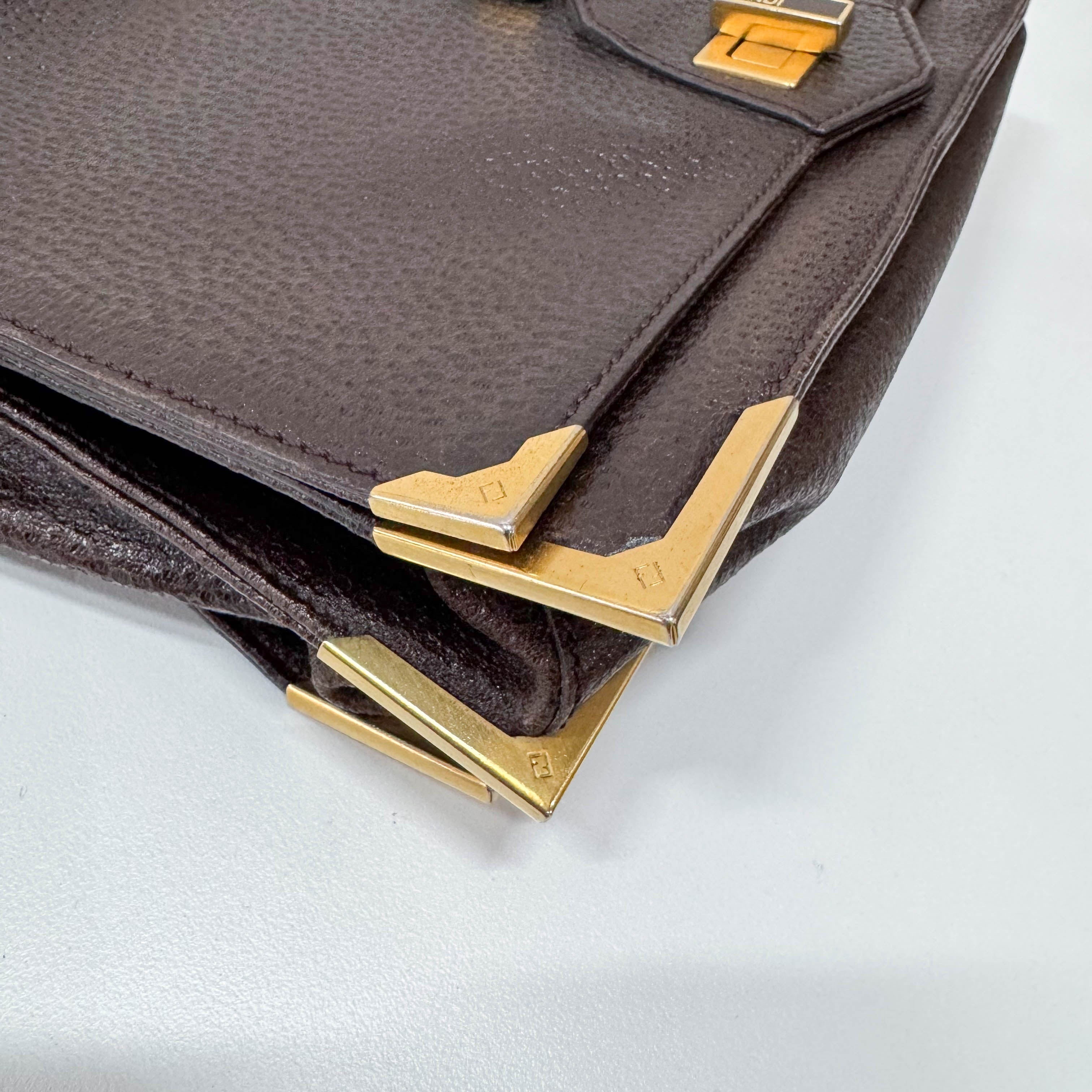 Vintage Brown Leather Shoulder Bag