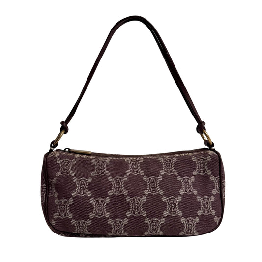 Macadam Burgundy Denim Shoulder Pouch