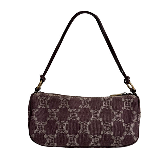 Macadam Burgundy Denim Shoulder Pouch